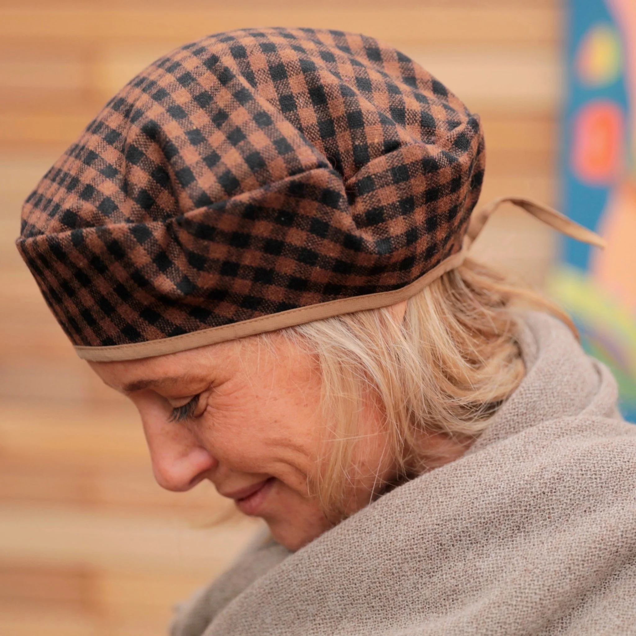 Beret Côme - vichy écureuil/noir - Image 6