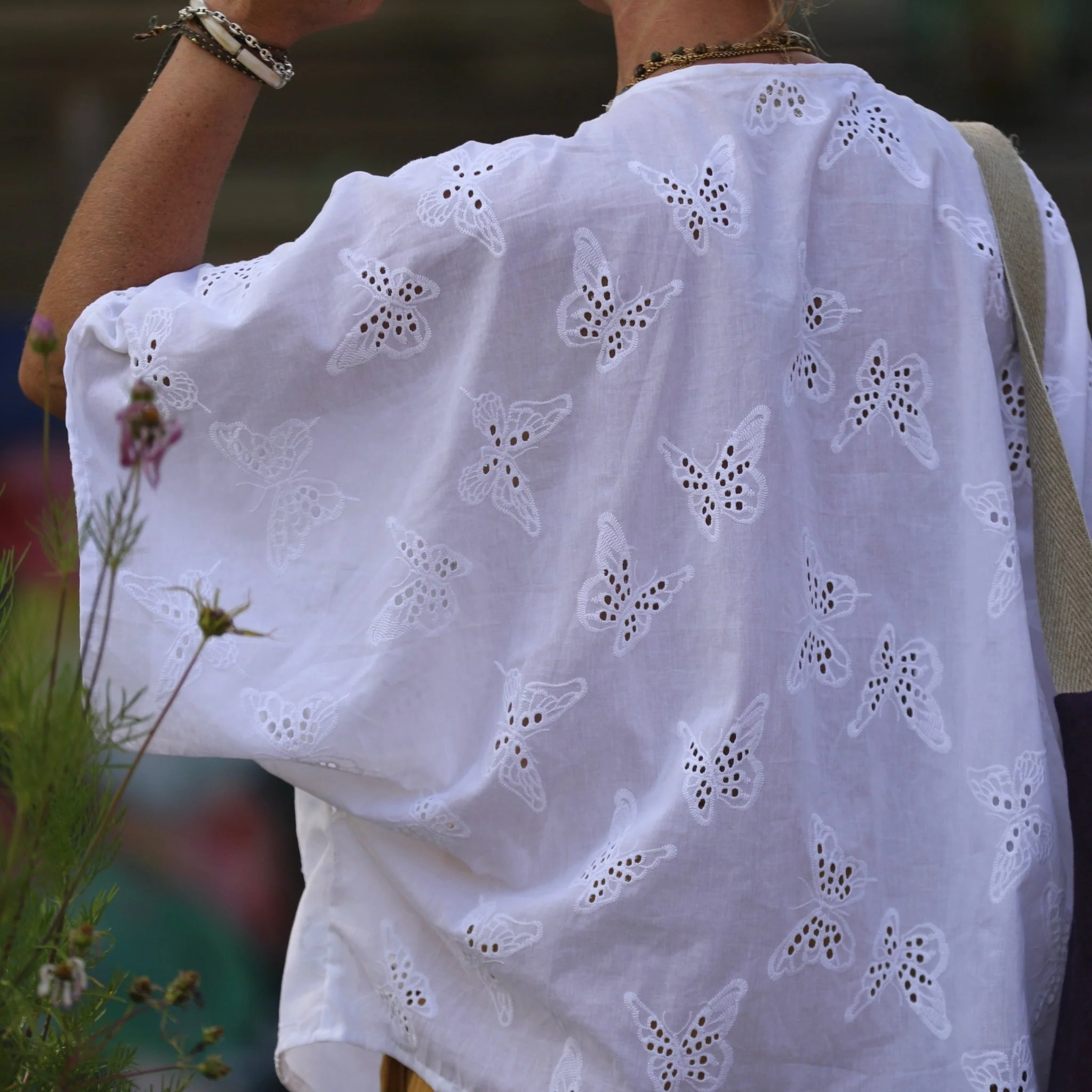 Blouse Yoko - broderie papillon blanc cassé - Image 8