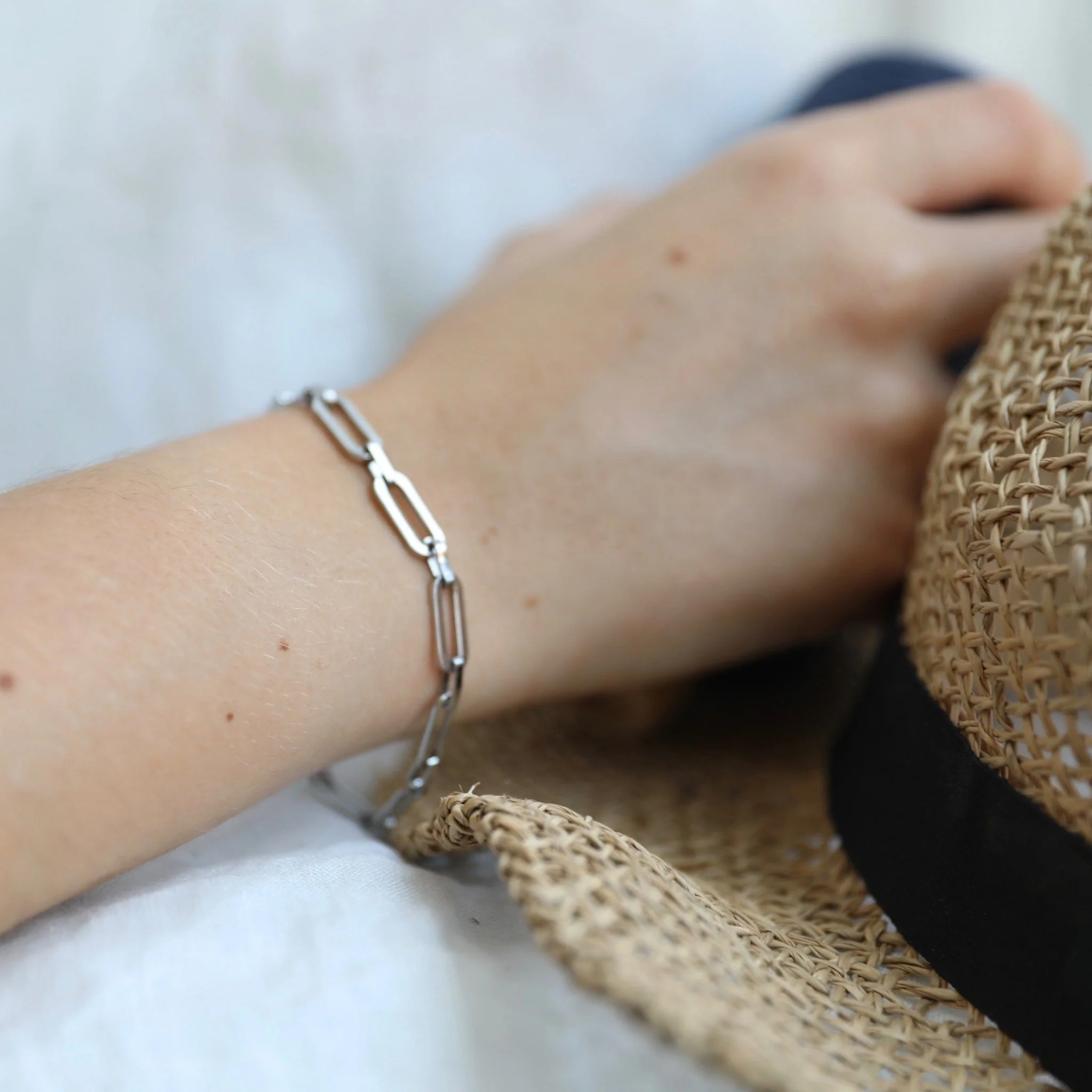 Bracelet Lara - grosse maille argent - Image 3