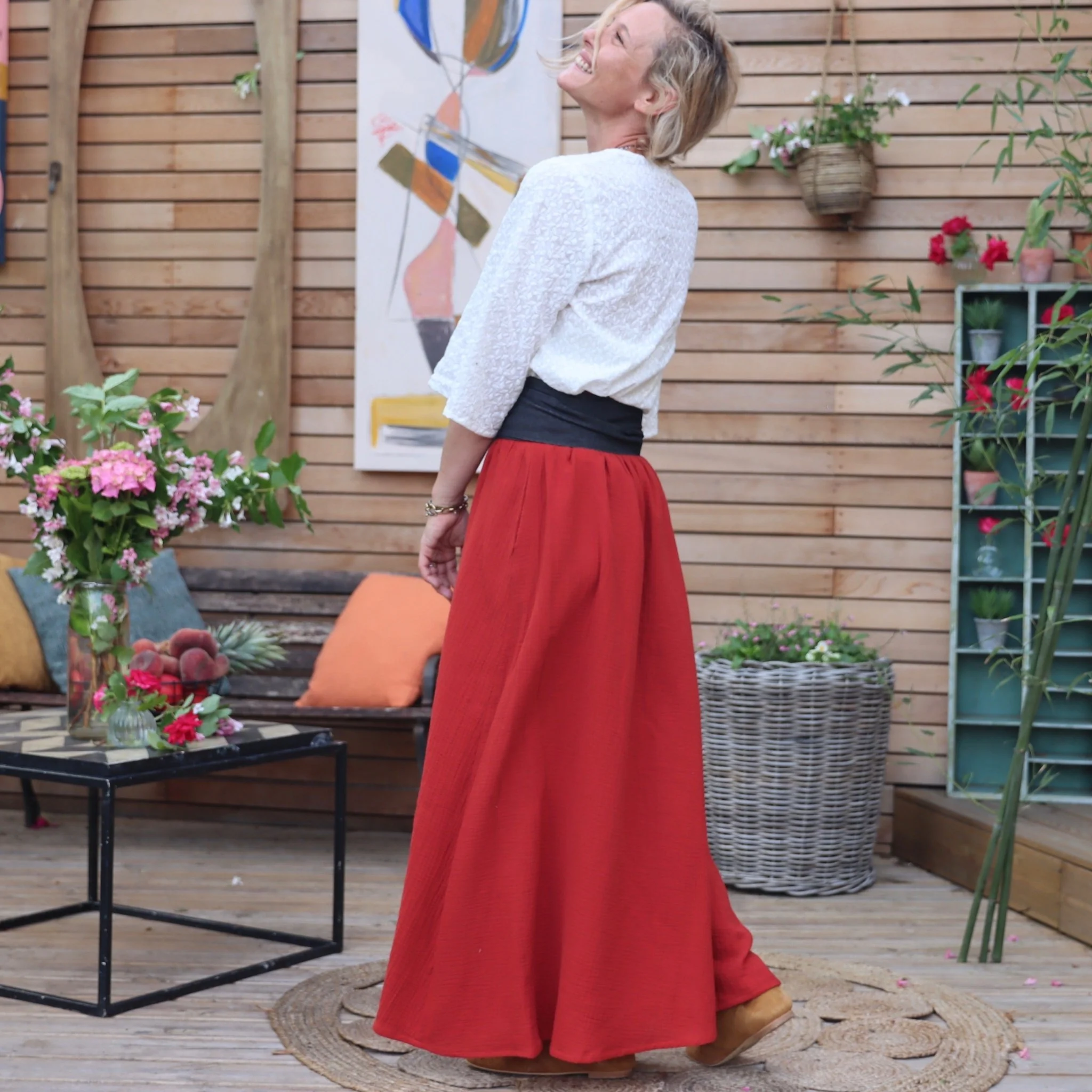 Ceinture Anita en jean  de coton noir India - Image 10