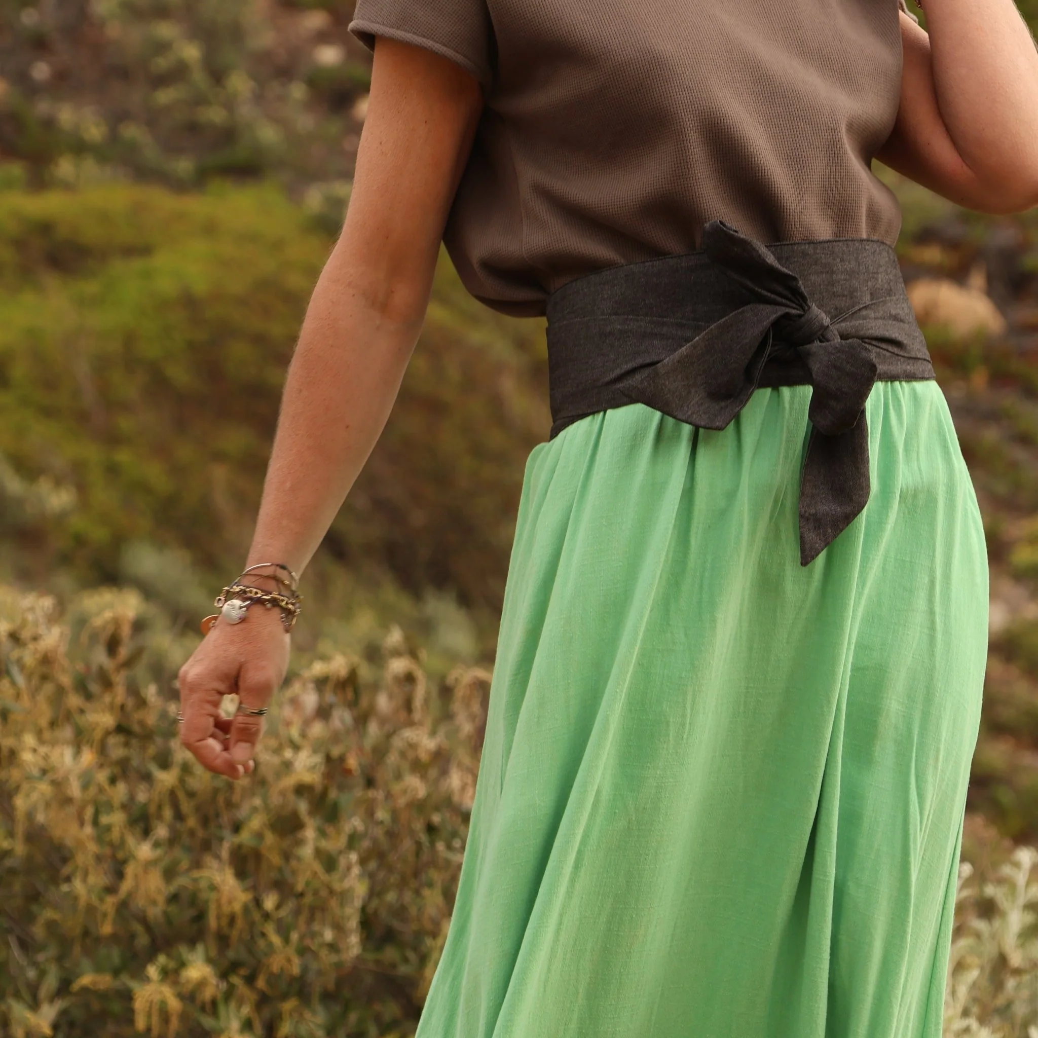 Ceinture Anita en jean  de coton noir India - Image 5