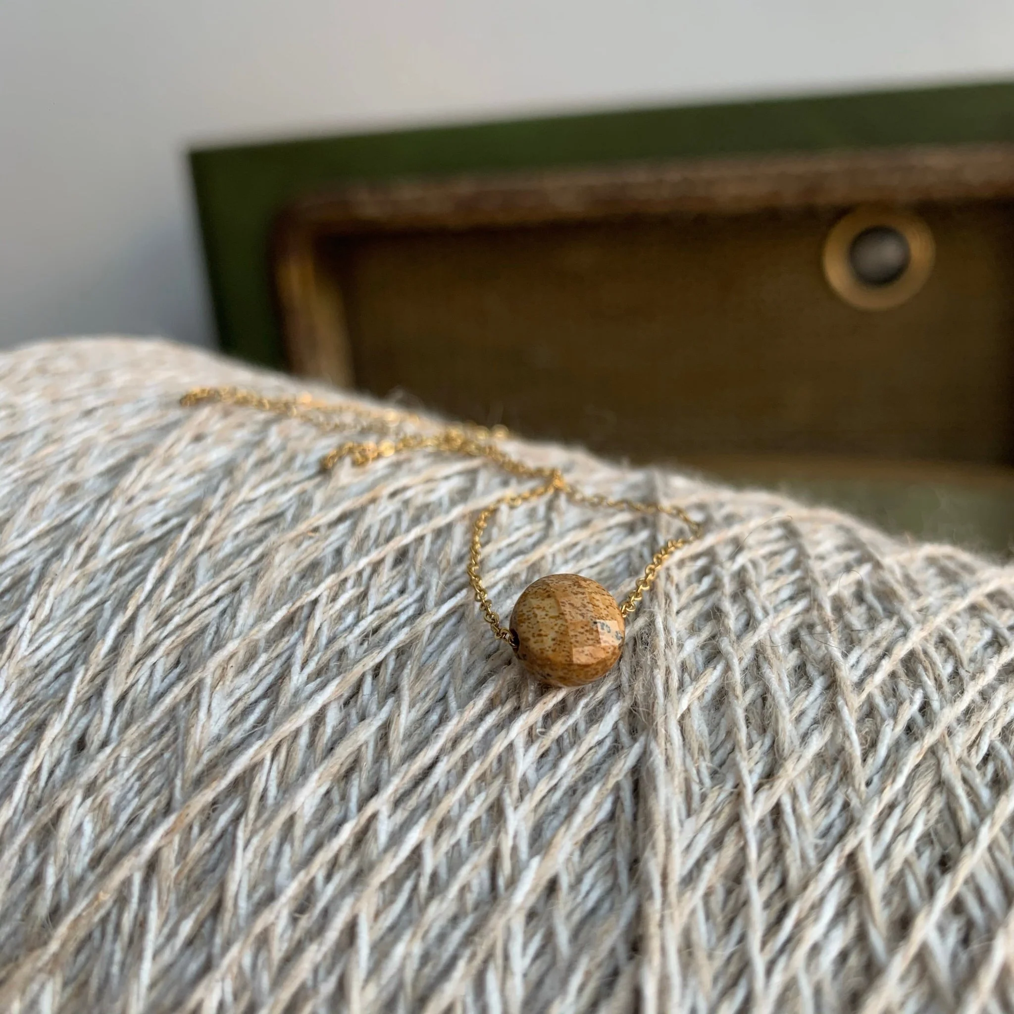 Collier court Baya - Pierre jaspe paysage - Image 4