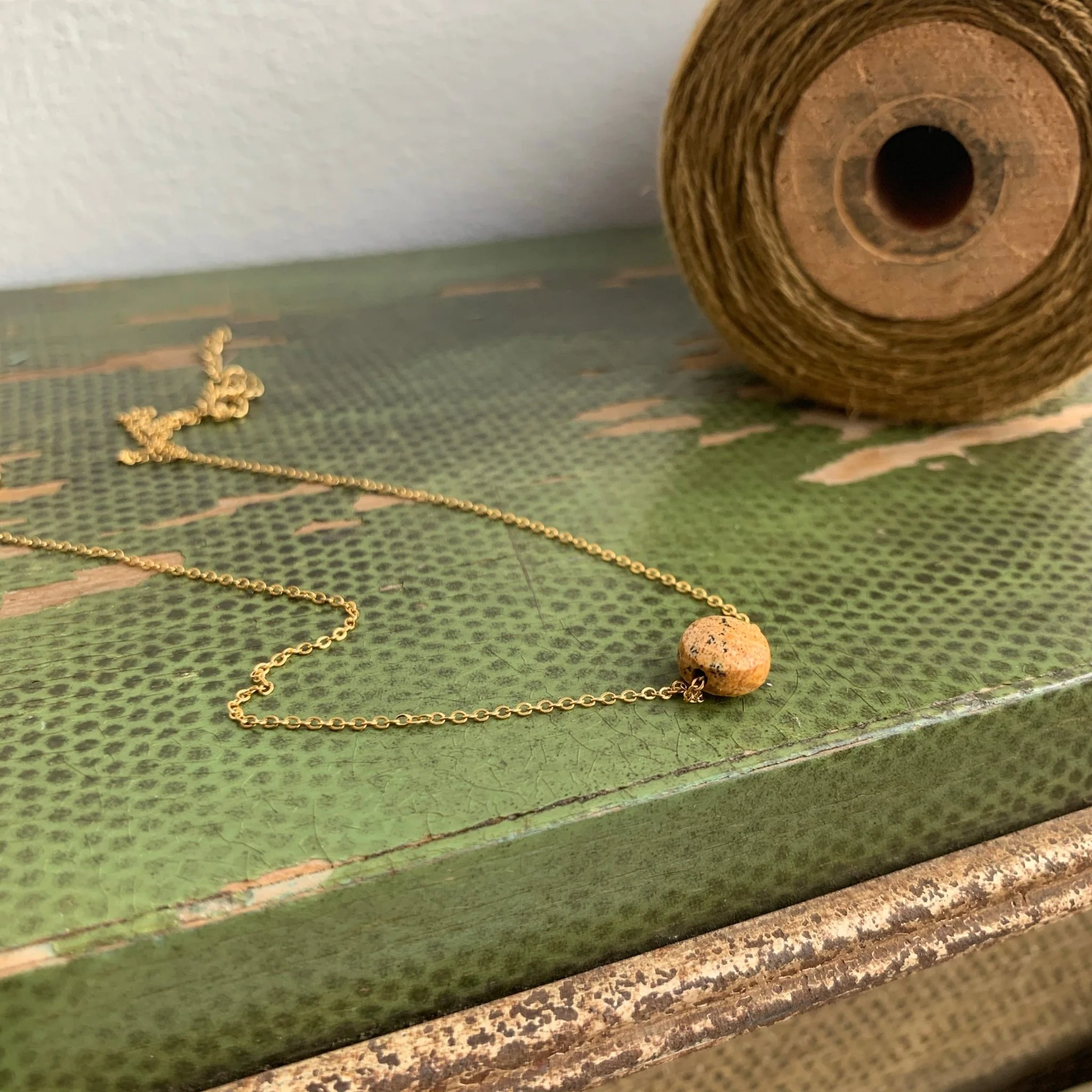 Collier court Baya - Pierre jaspe paysage - Image 5