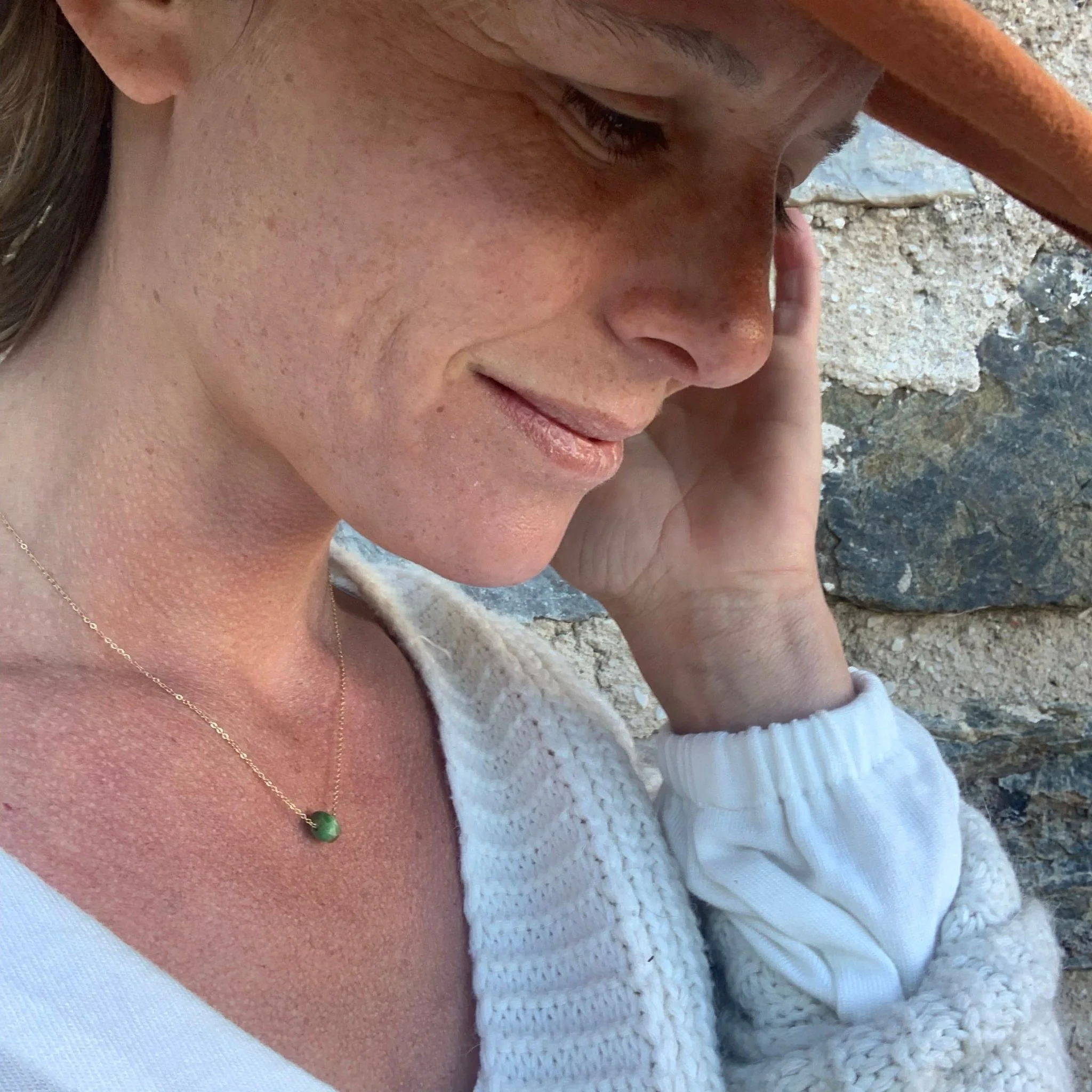 Collier court Baya - Pierre unakite - Image 3