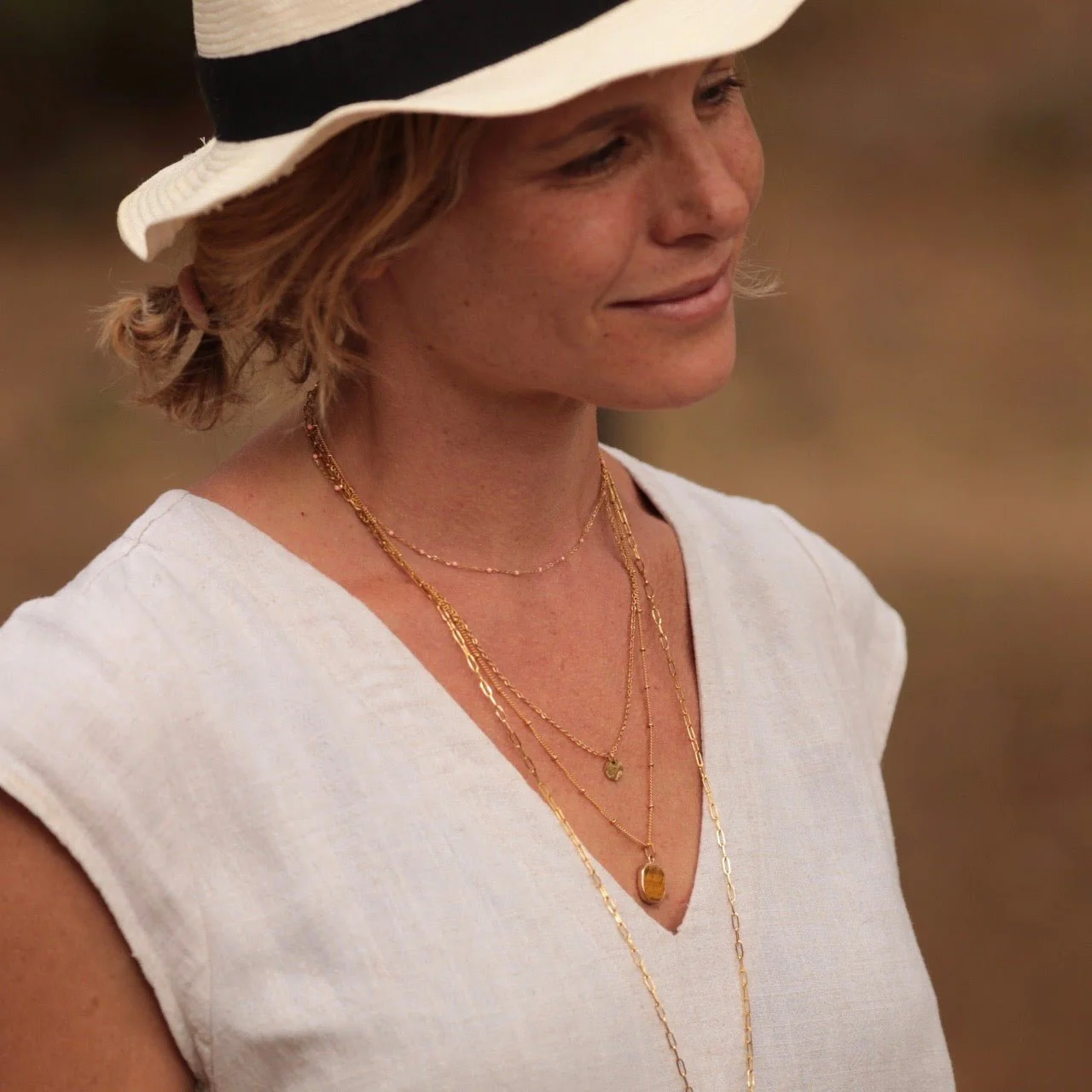 Collier 2 rangs mi-long Aélis - noir - Image 3