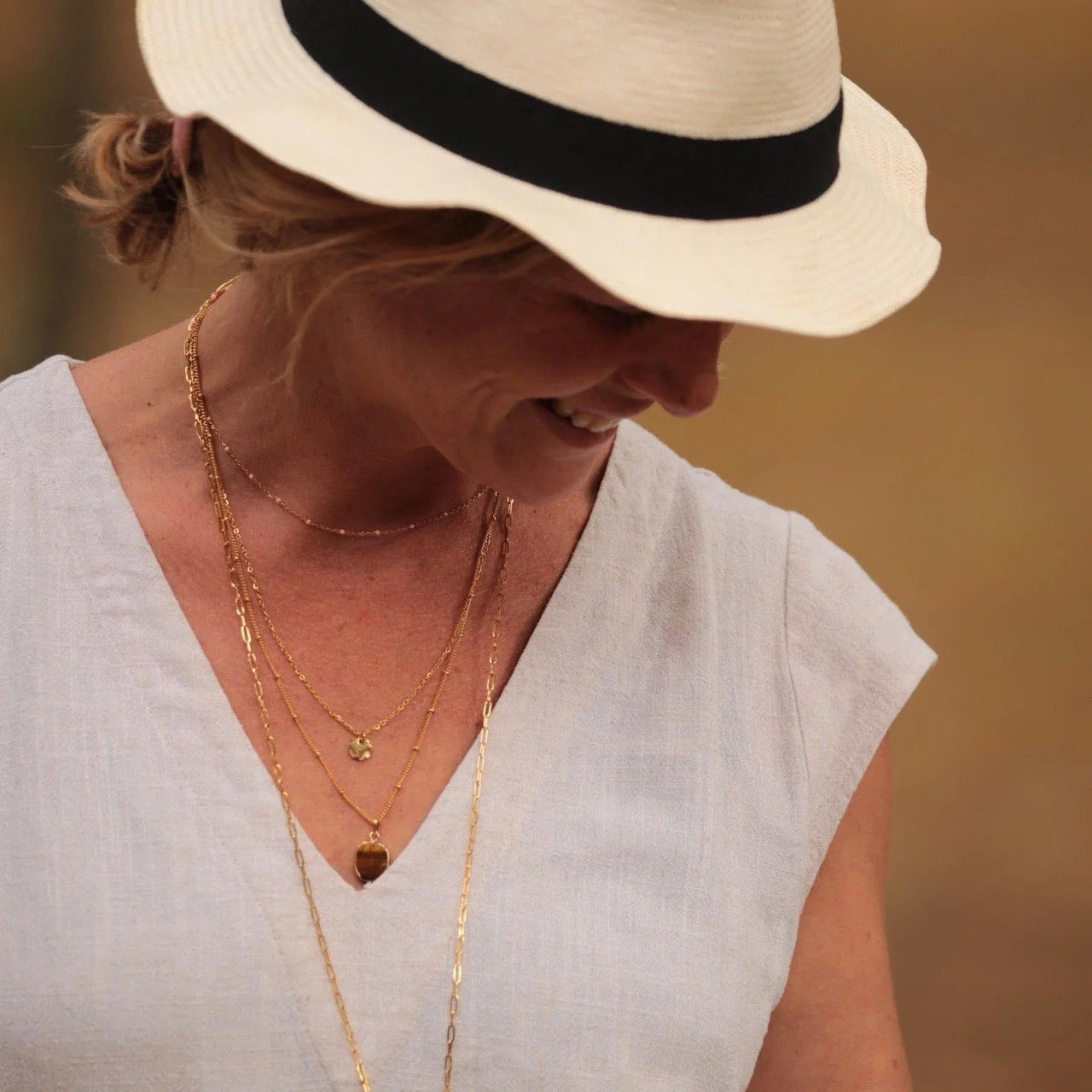 Collier 2 rangs mi-long Aélis - noir - Image 4