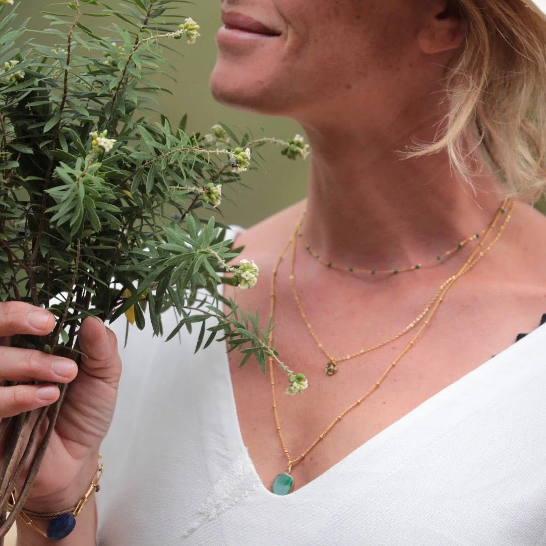 Collier 2 rangs mi-long Aélis - noir - Image 5