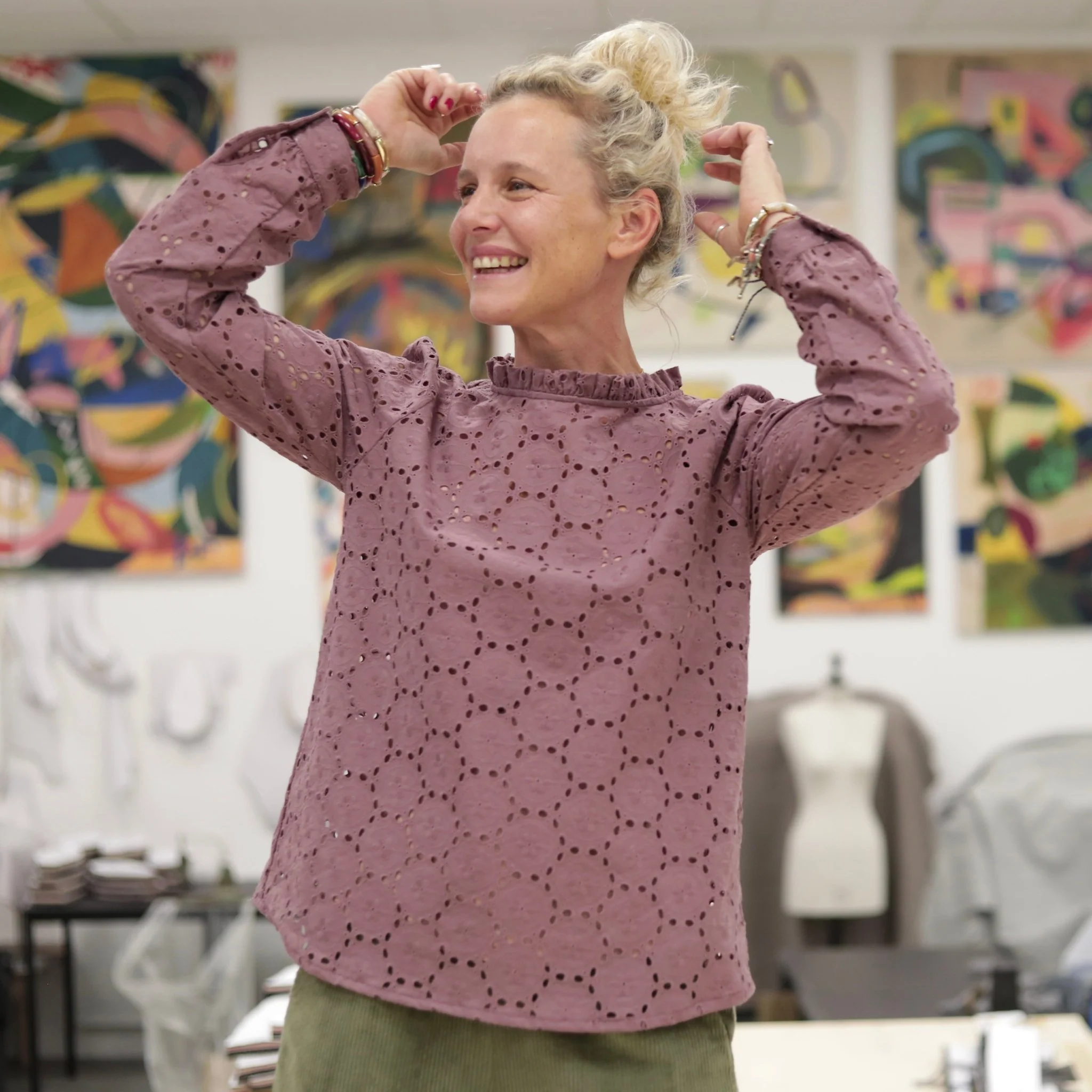 Blouse  Fantine - Broderie parme - Image 6