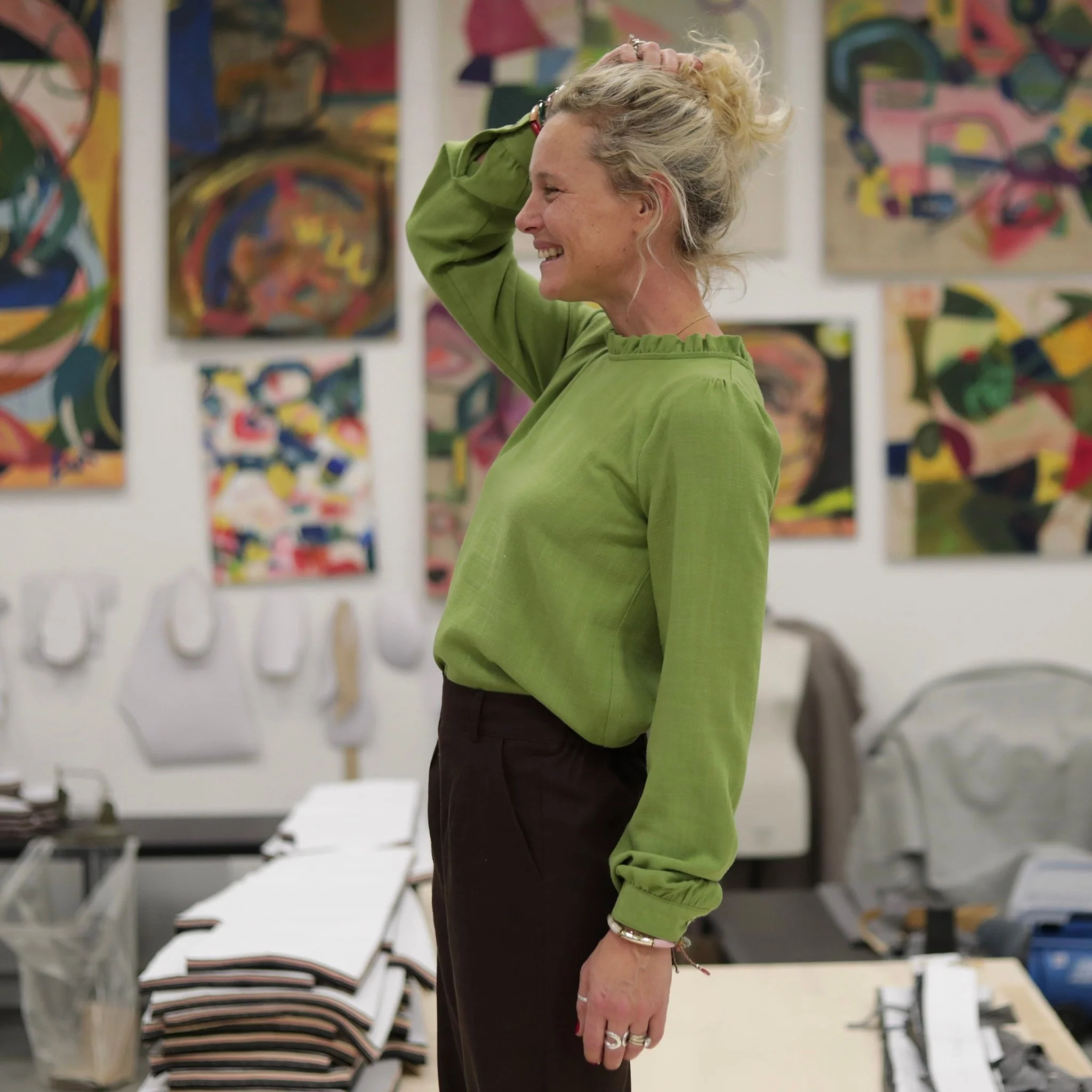 Blouse  Fantine - Viscose lin - Vert prairie - Image 9