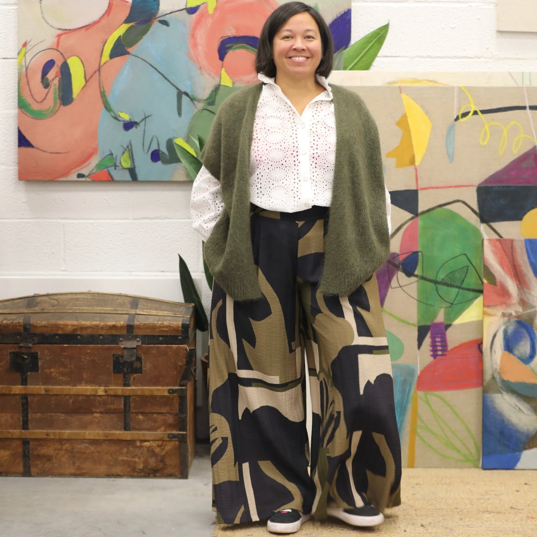 Jupe culotte Arielle en velours côtelé ivoire - Image 9