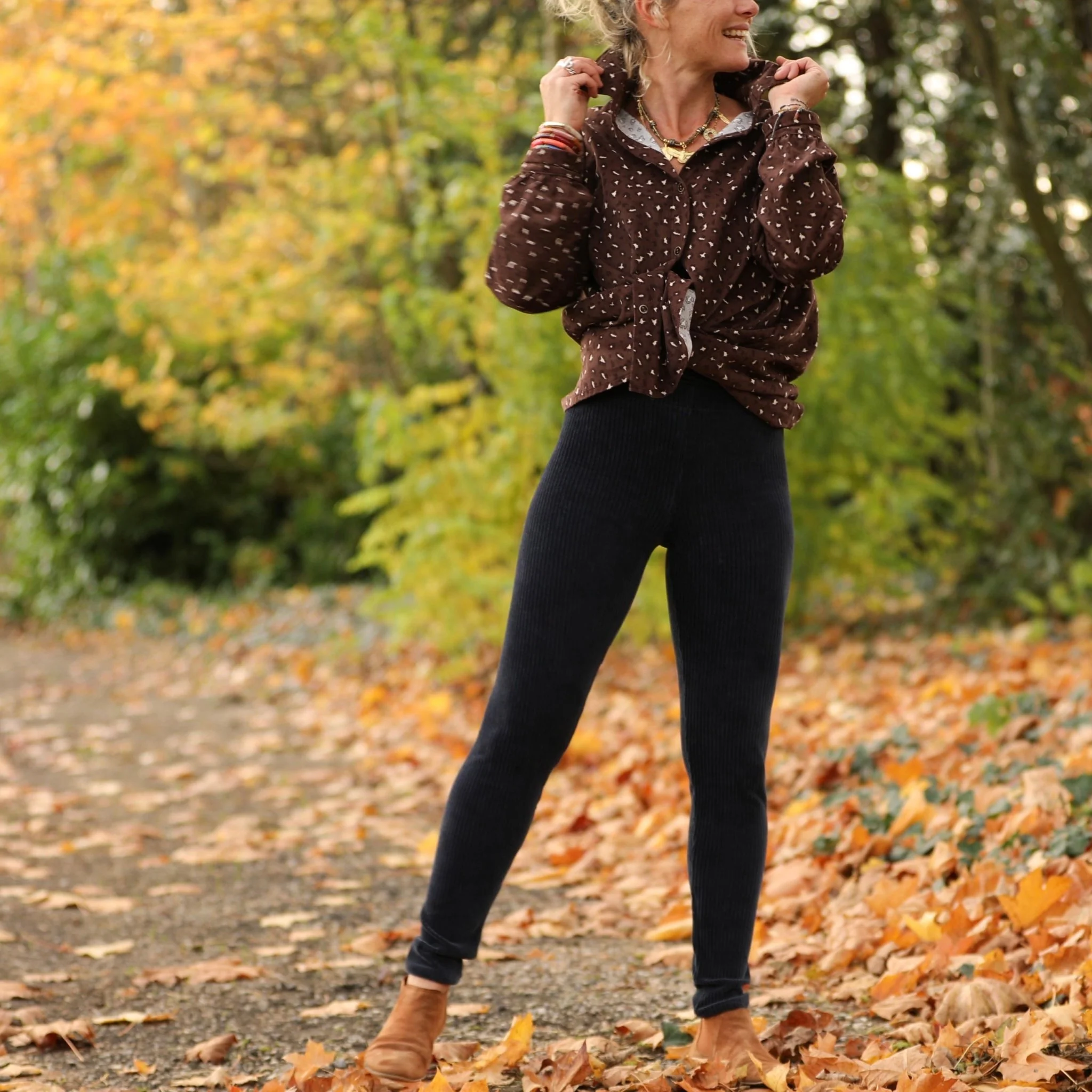 Legging Léni - velours côtelé marine - Image 4