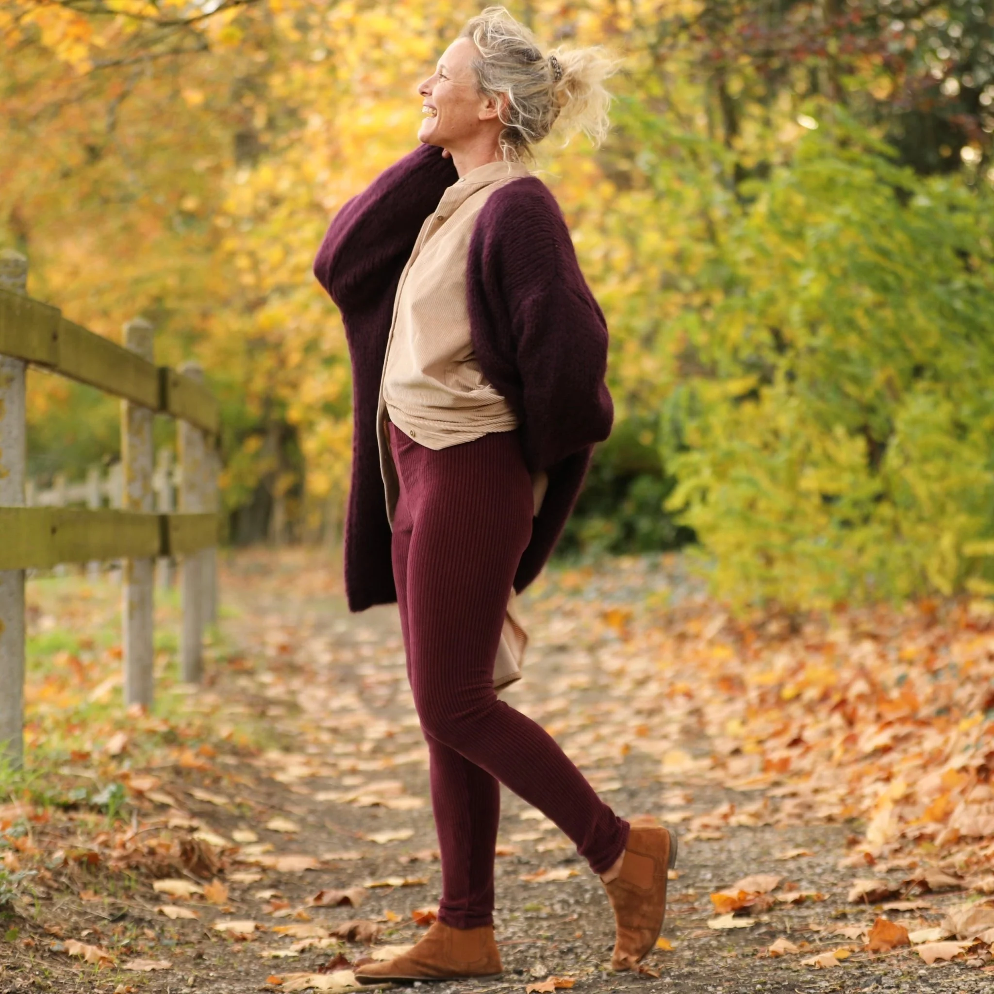 Legging Léni - velours côtelé violine - Image 3
