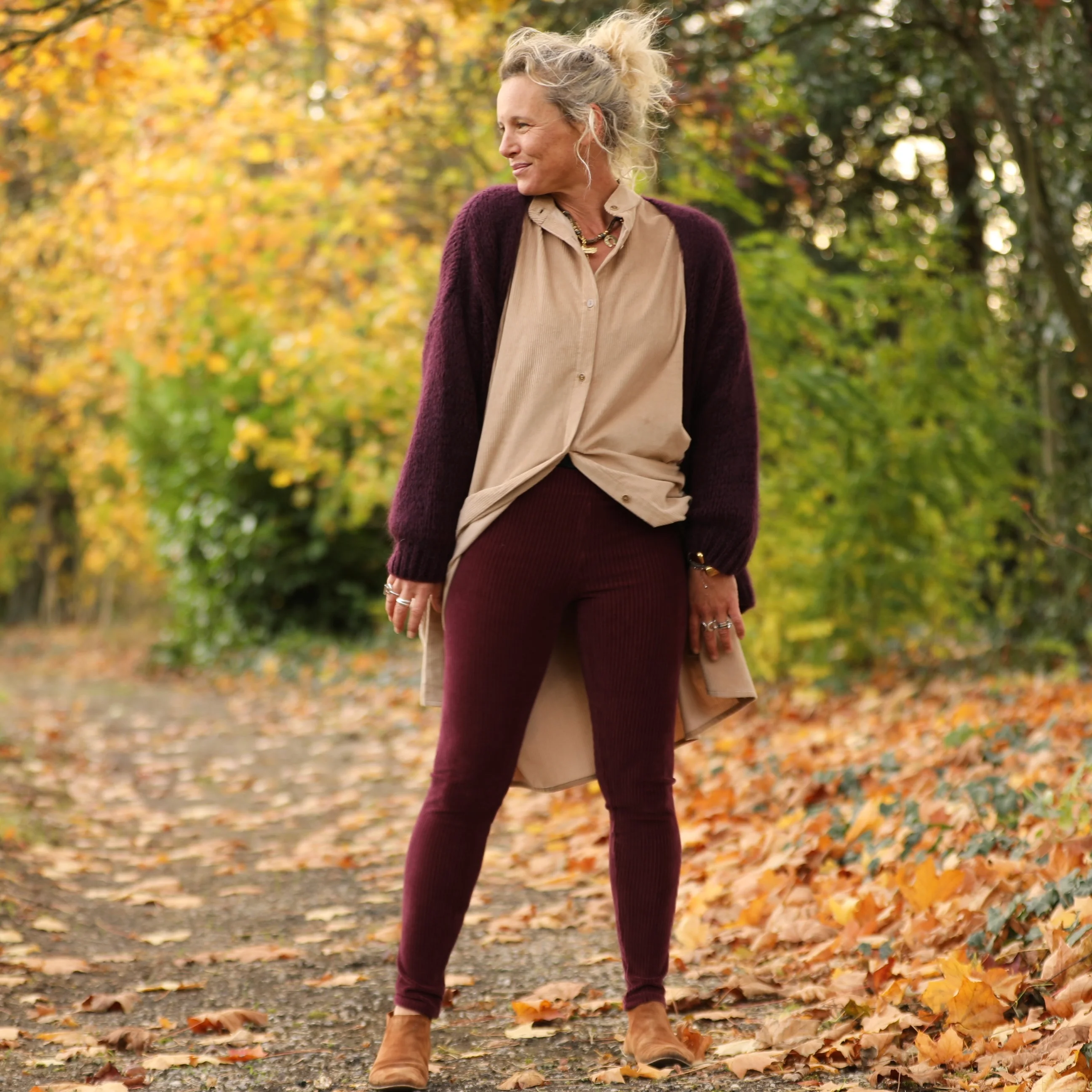 Legging Léni - velours côtelé violine - Image 4