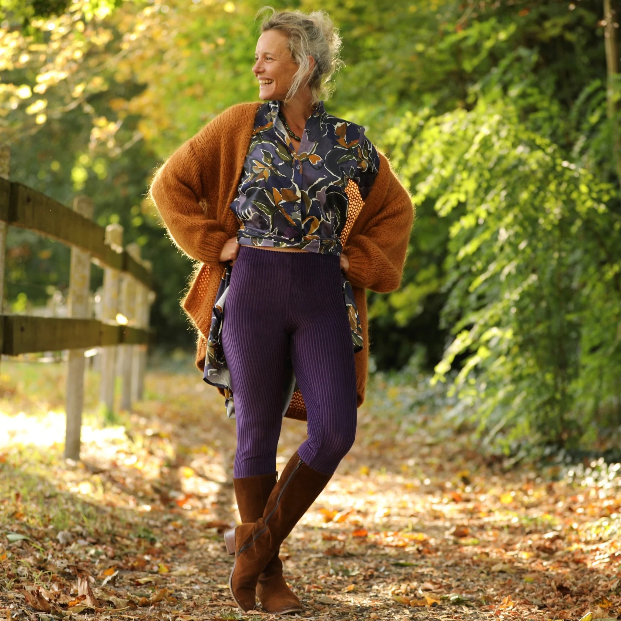 Legging Léni - velours côtelé prune - Image 5