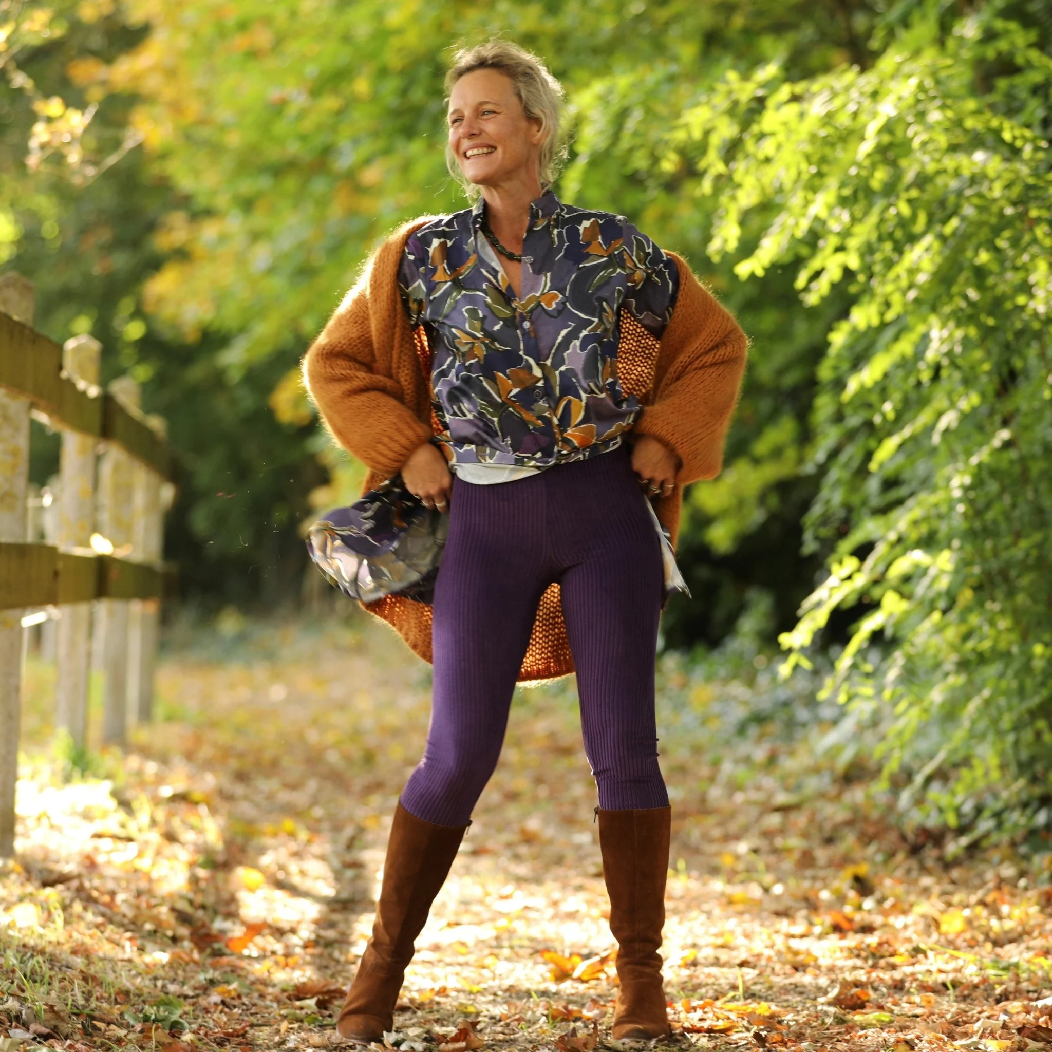 Legging Léni - velours côtelé prune - Image 6