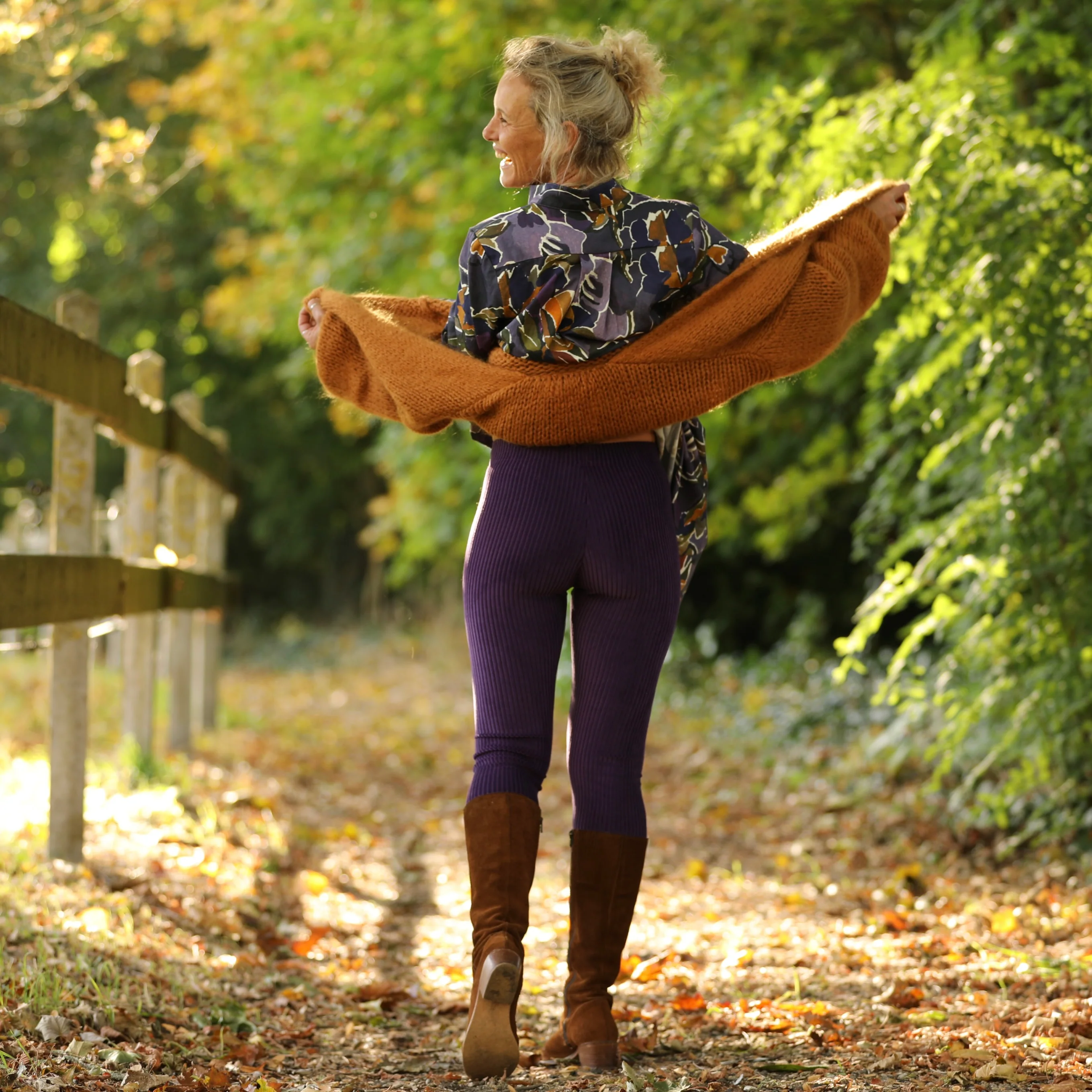 Legging Léni - velours côtelé prune - Image 8