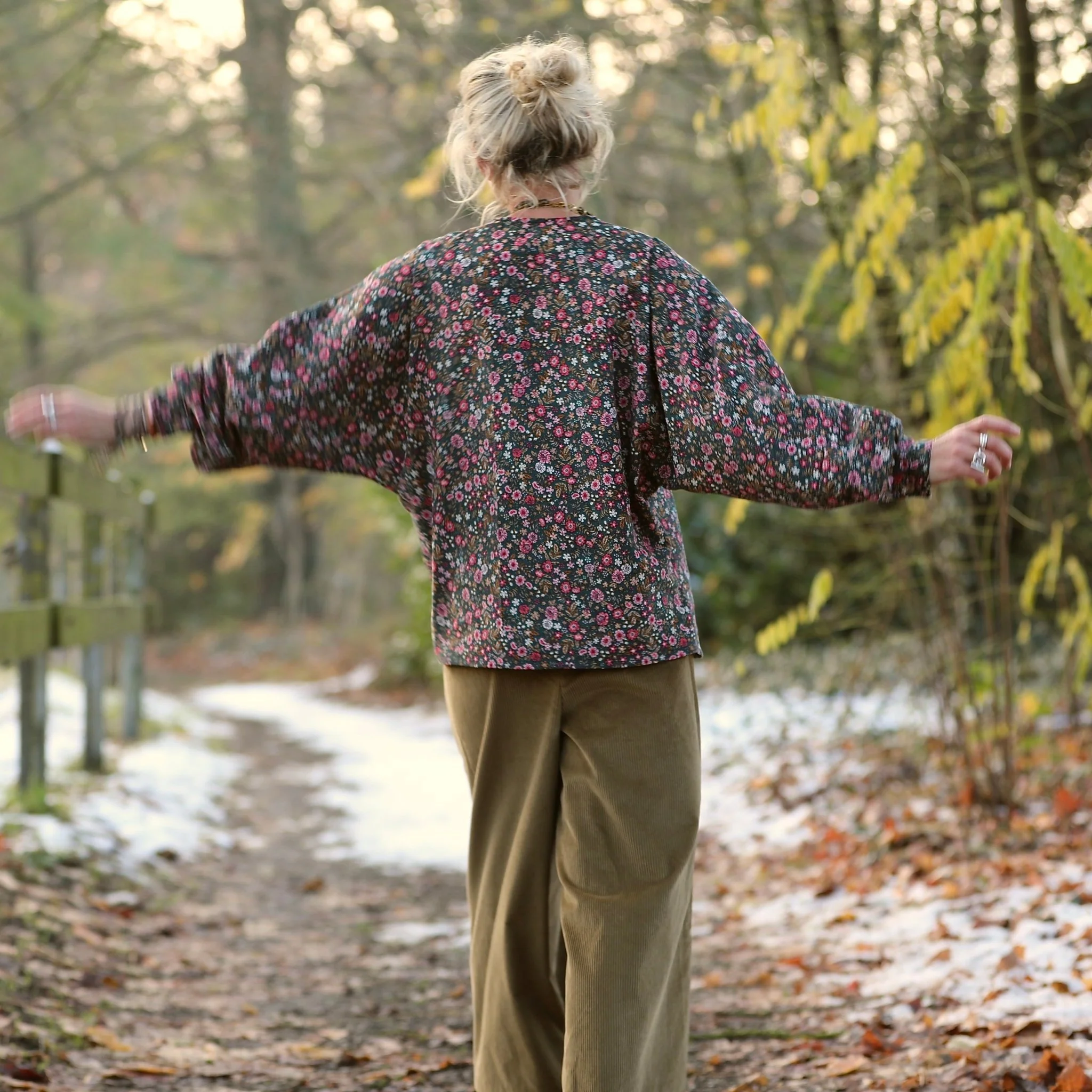 Blouse  Mina – Velours milleraies fleuri champêtre - Image 3