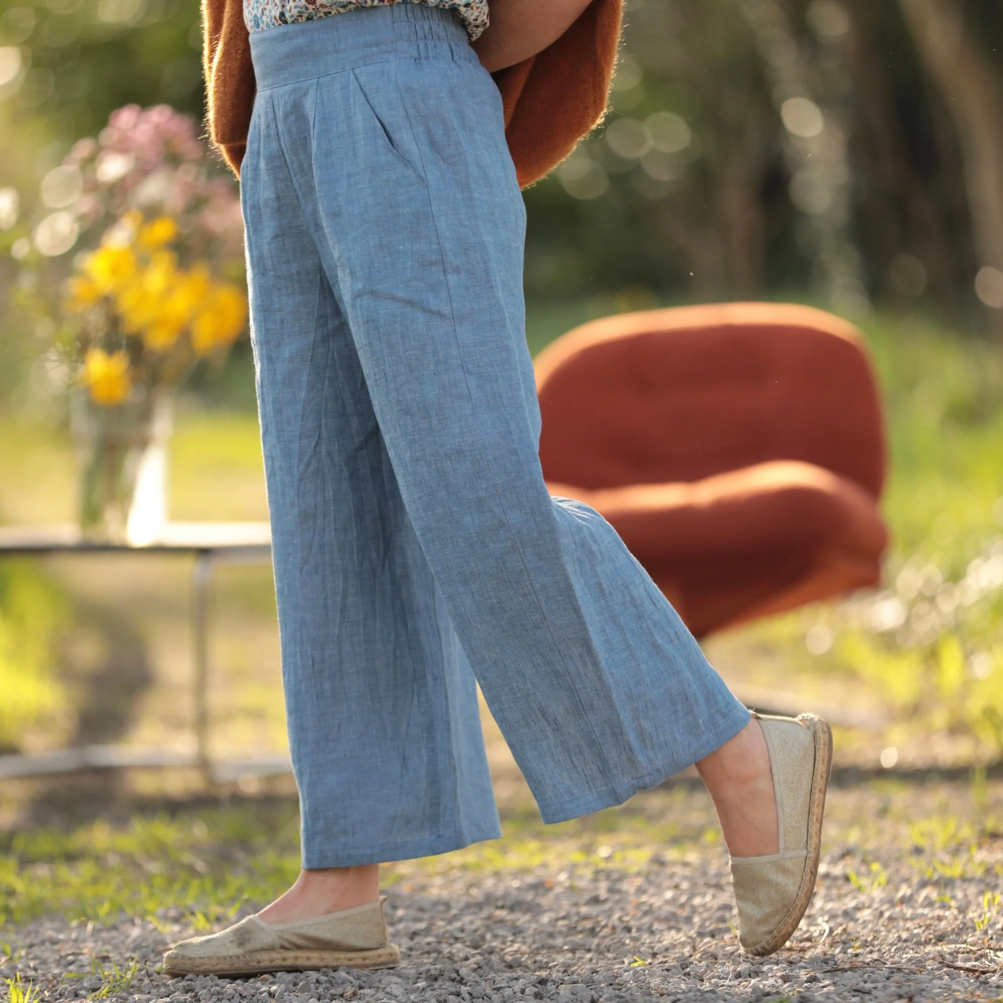 Pantalon Briac - lin chiné denim - Image 3