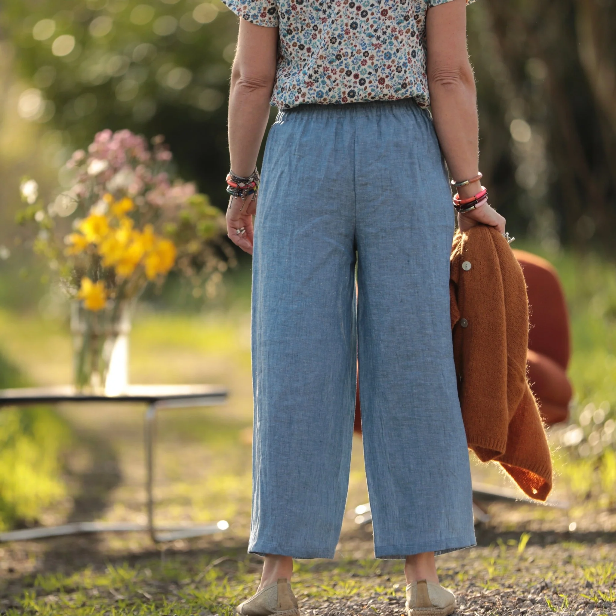 Pantalon Briac - lin chiné denim - Image 4