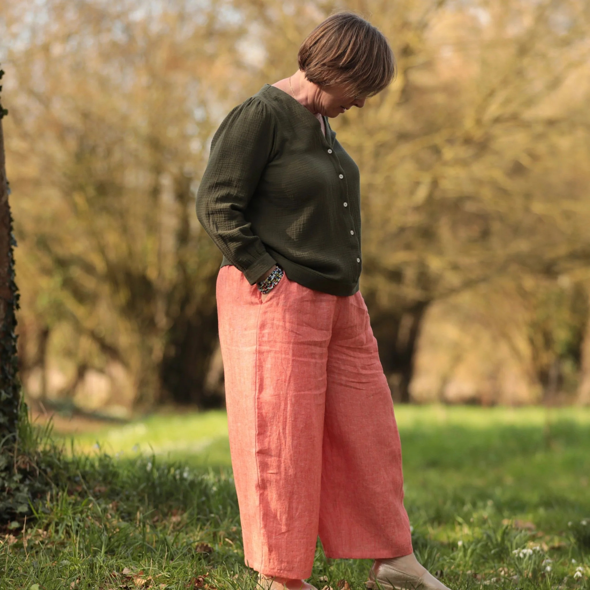 Pantalon Briac - lin gris perle - Image 12