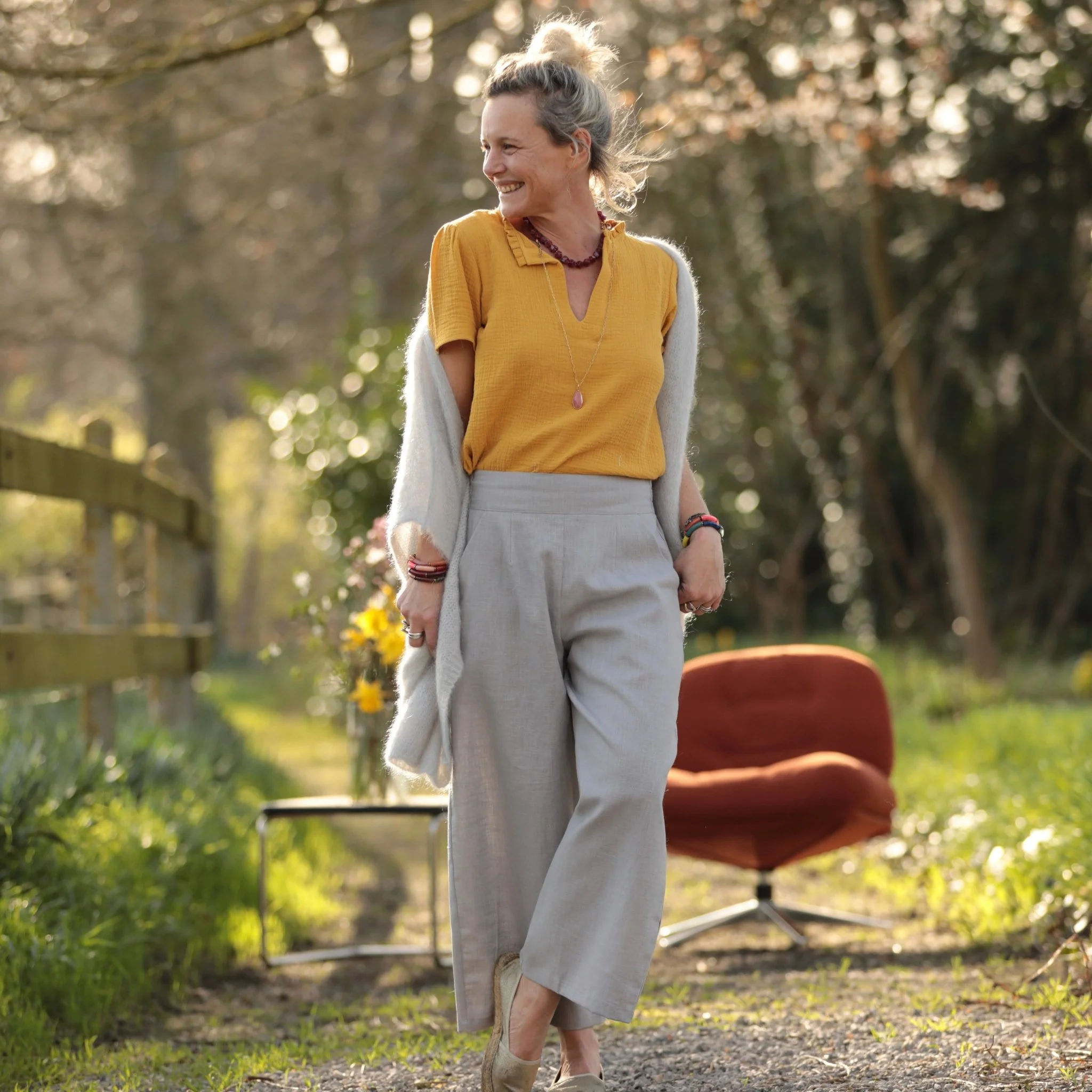 Pantalon Briac - lin gris perle - Image 4