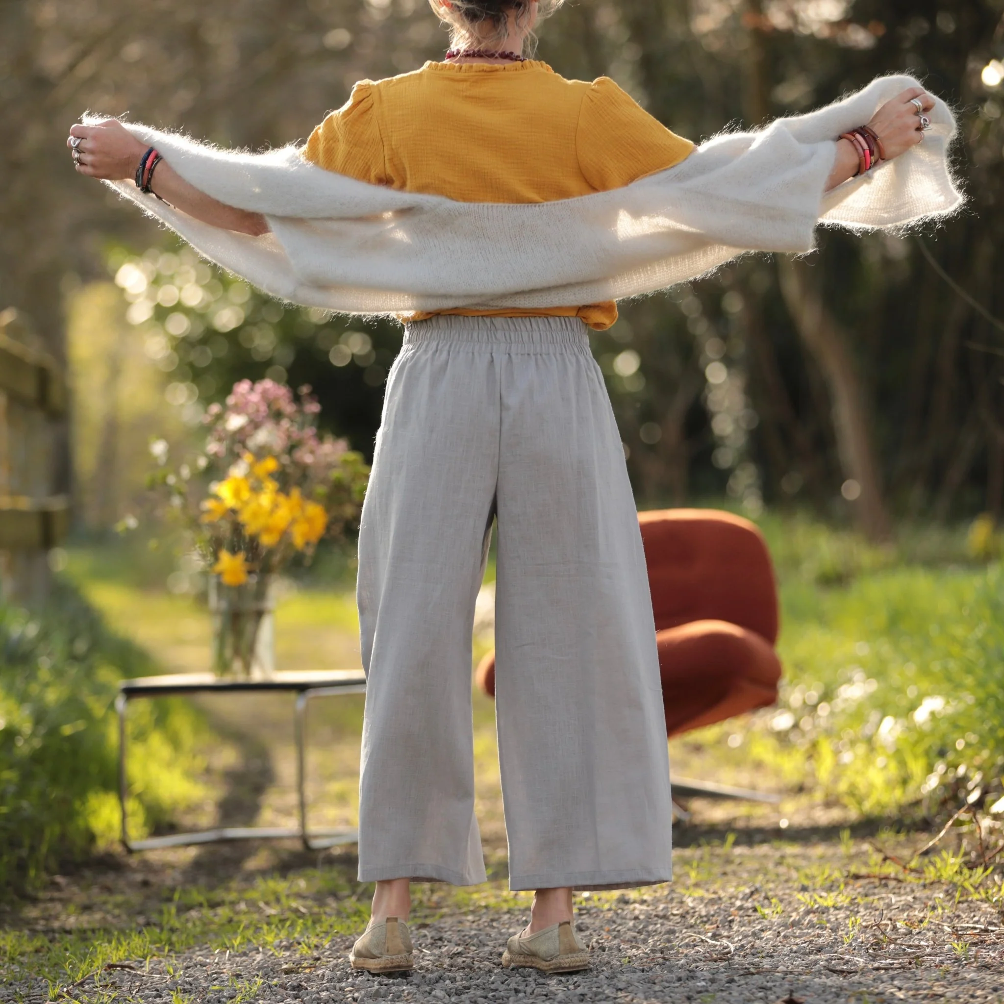 Pantalon Briac - lin gris perle - Image 8