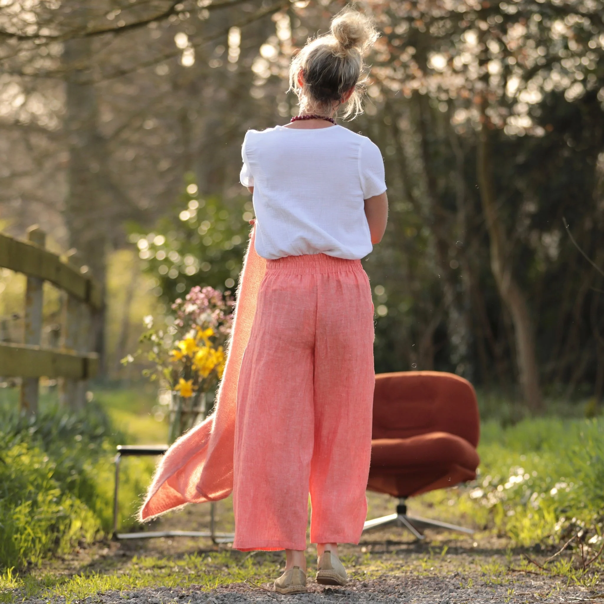 Pantalon Briac - lin orange vif chiné - Image 10