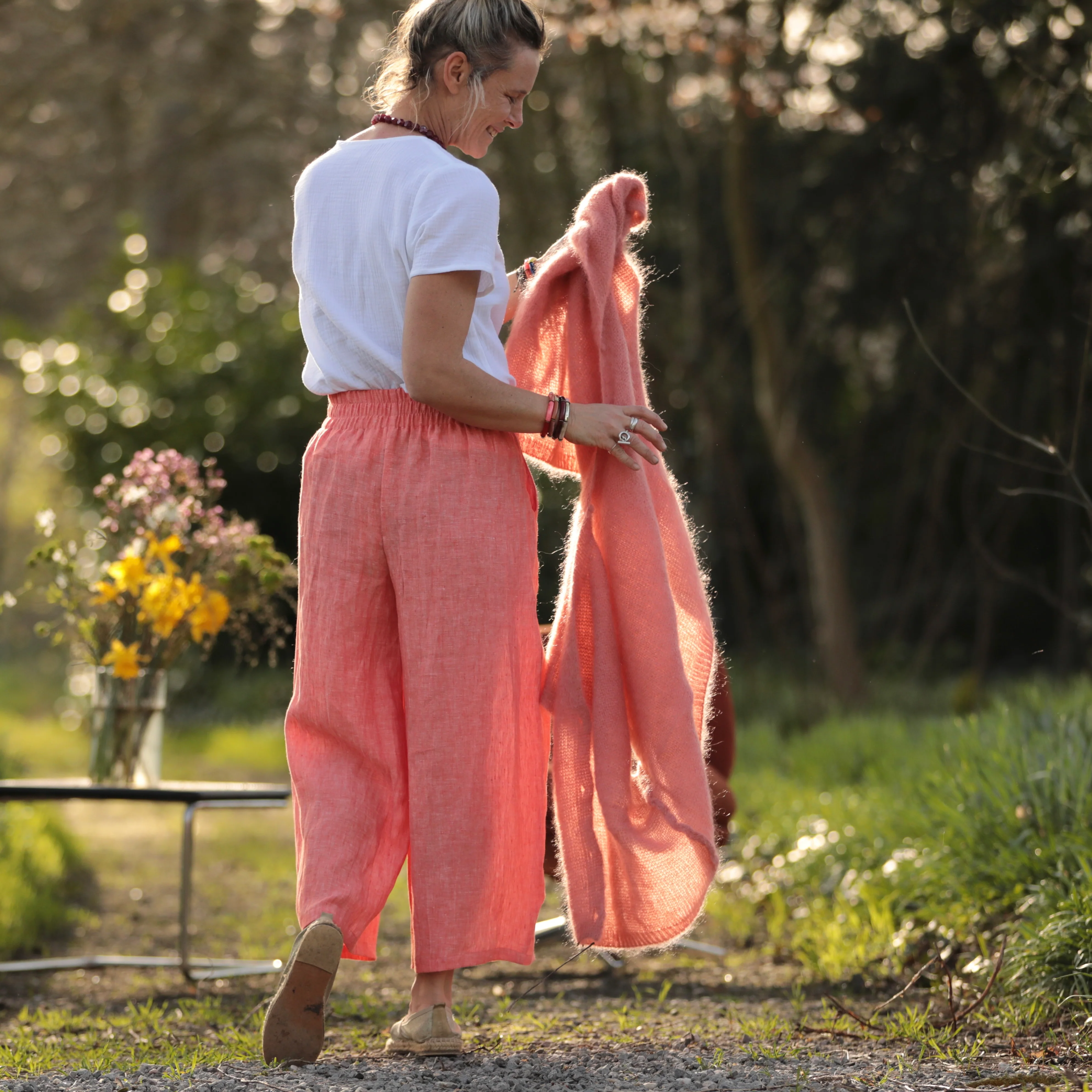 Pantalon Briac - lin orange vif chiné - Image 13