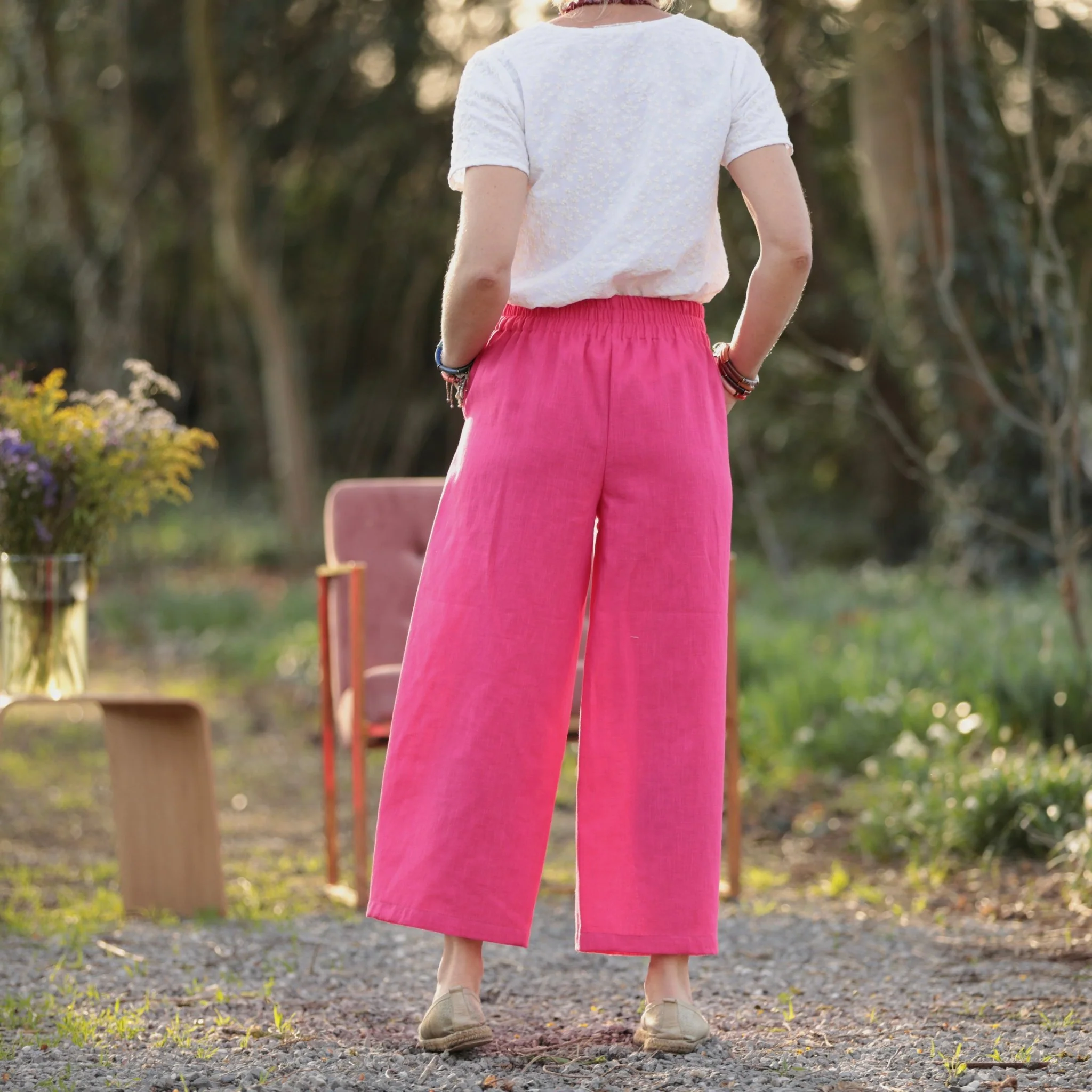 Pantalon Briac - lin rose fushia - Image 10