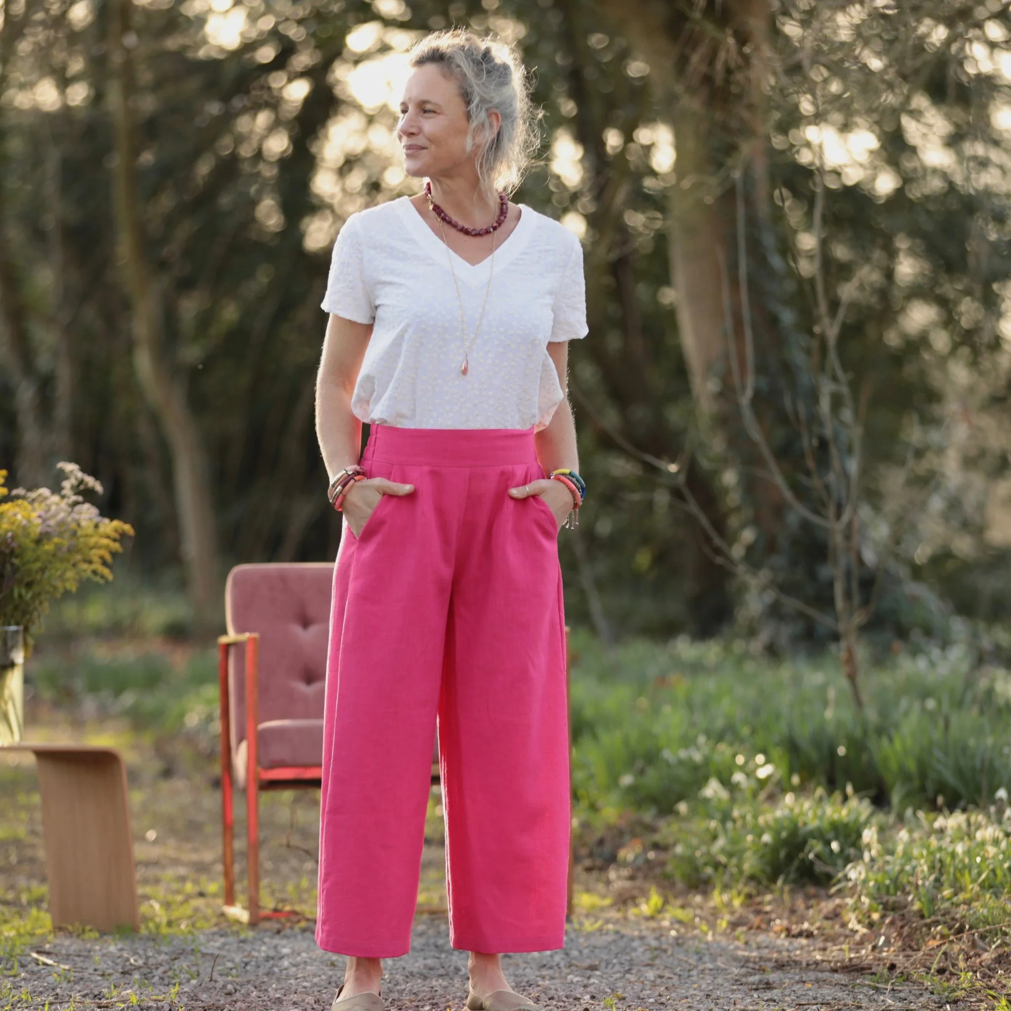 Pantalon Briac - lin rose fushia - Image 3