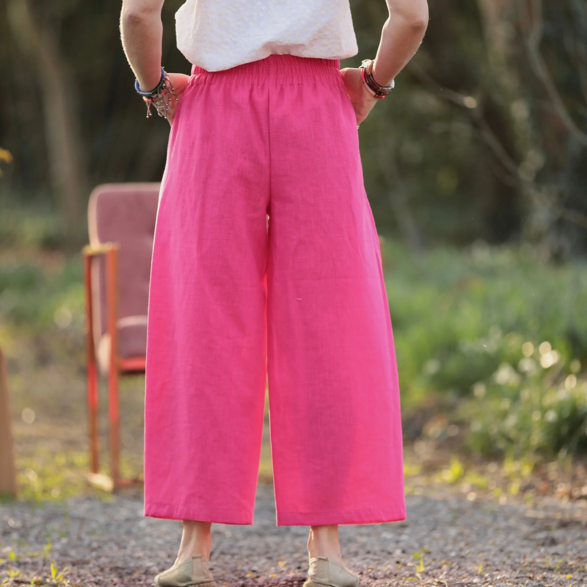 Pantalon Briac - lin rose fushia - Image 4