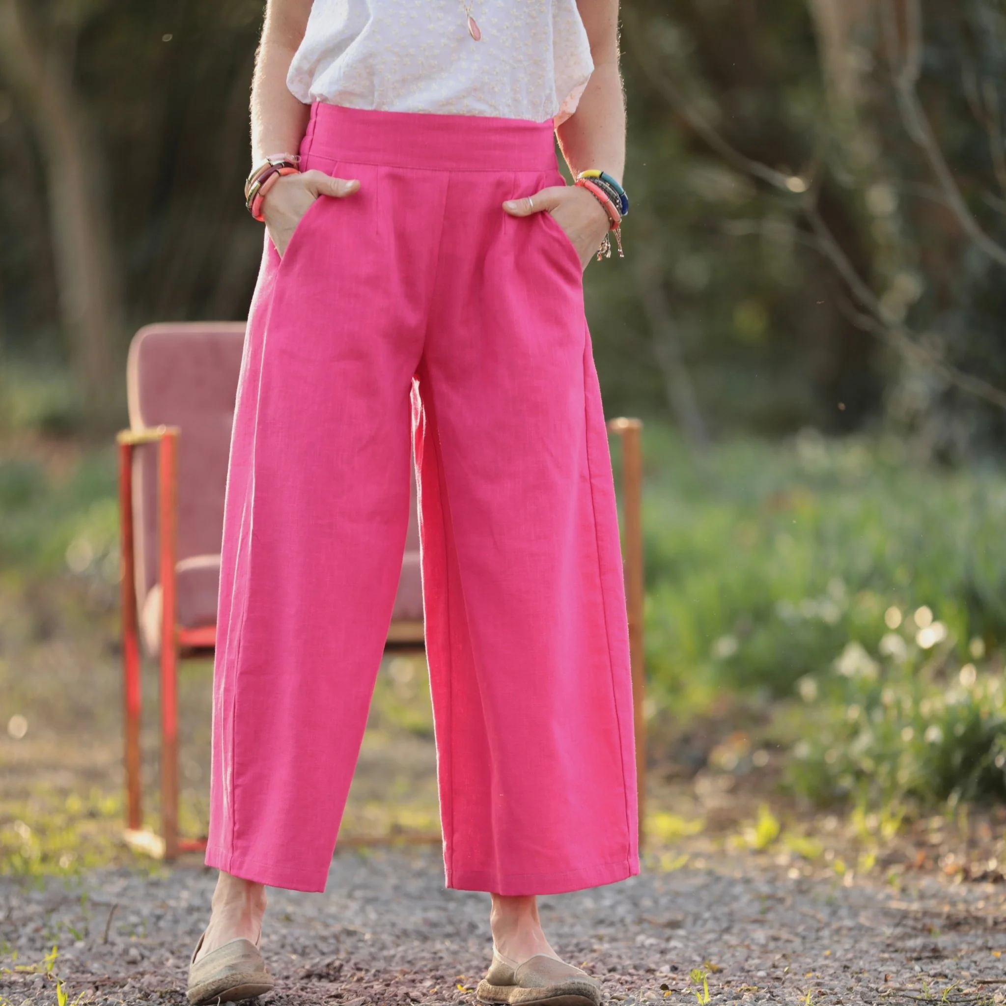 Pantalon Briac - lin rose fushia - Image 6
