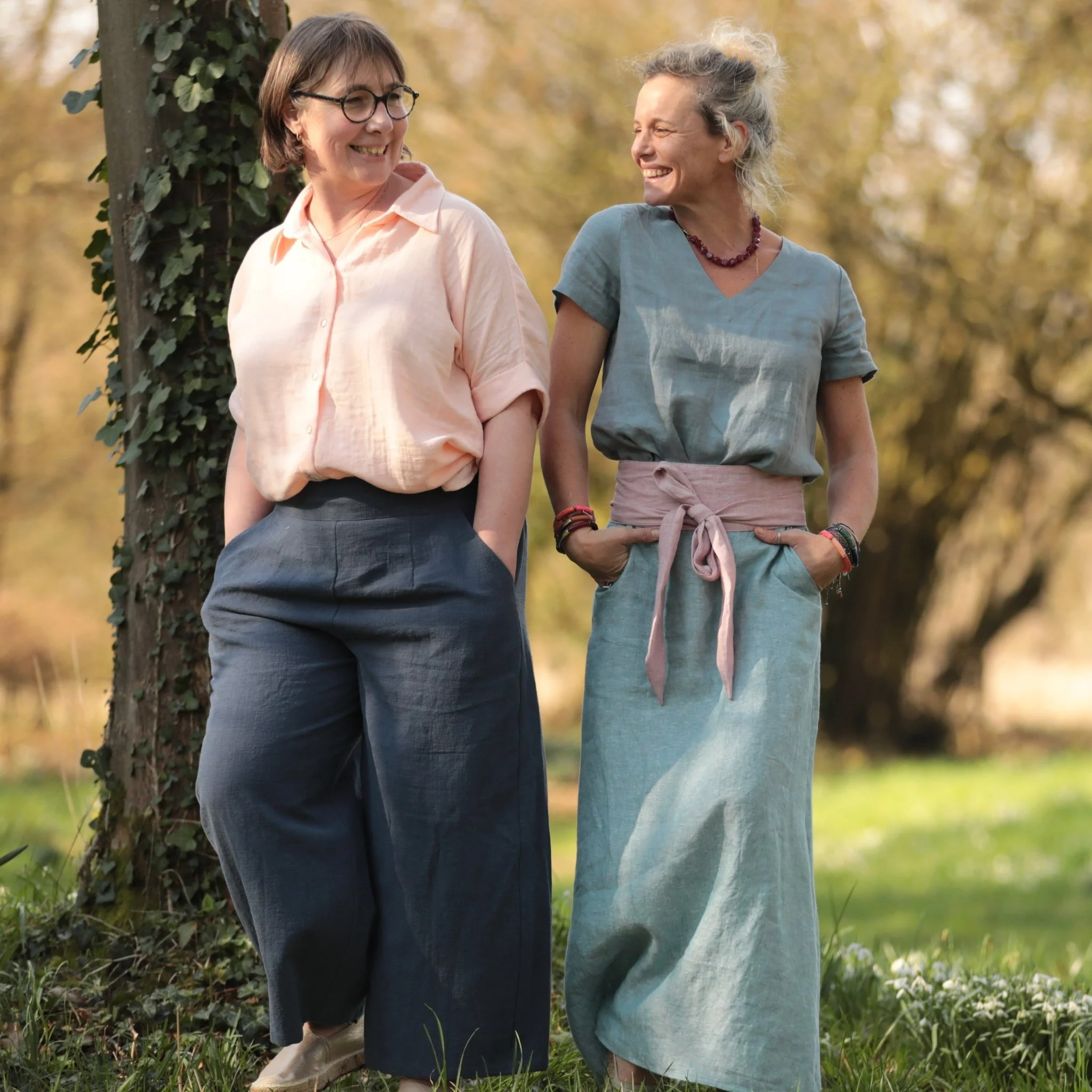 Pantalon Briac - lin rose poudré chiné - Image 10