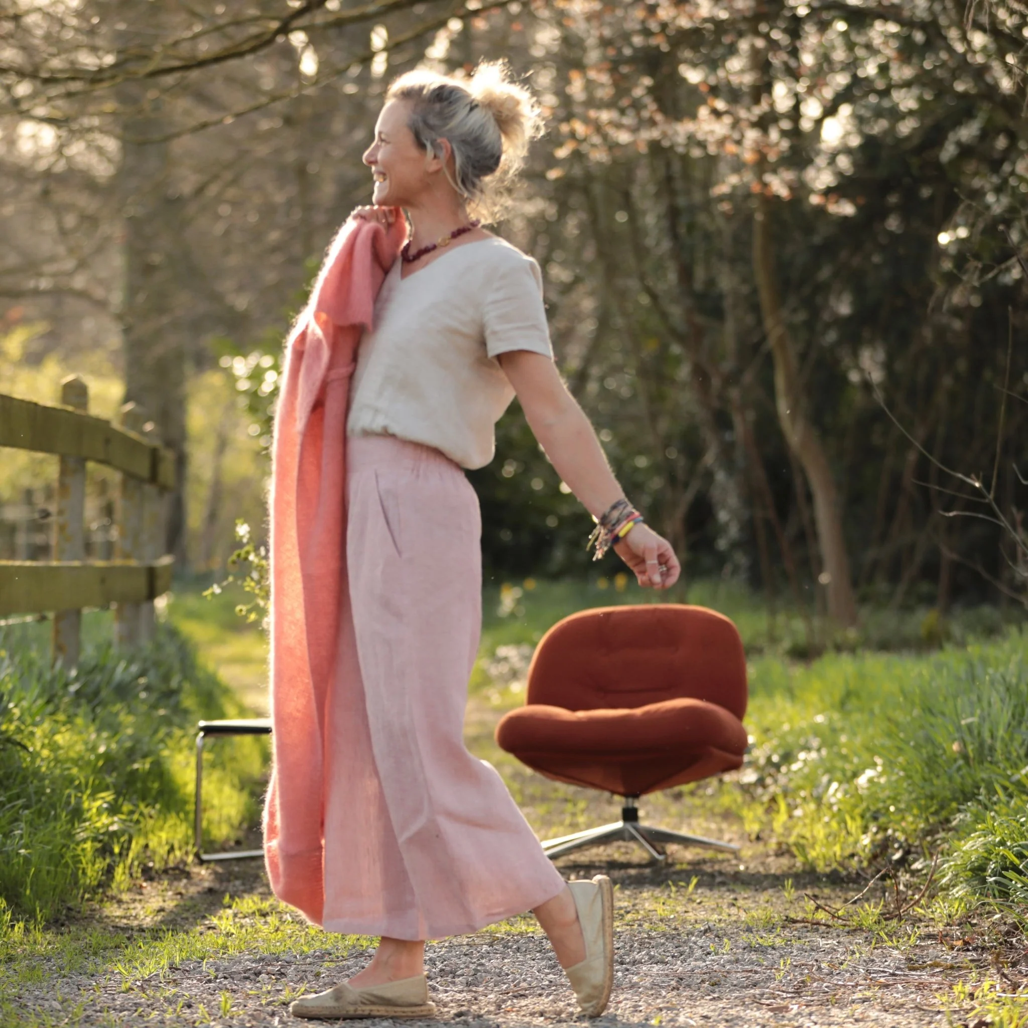 Pantalon Briac - lin rose poudré chiné - Image 3