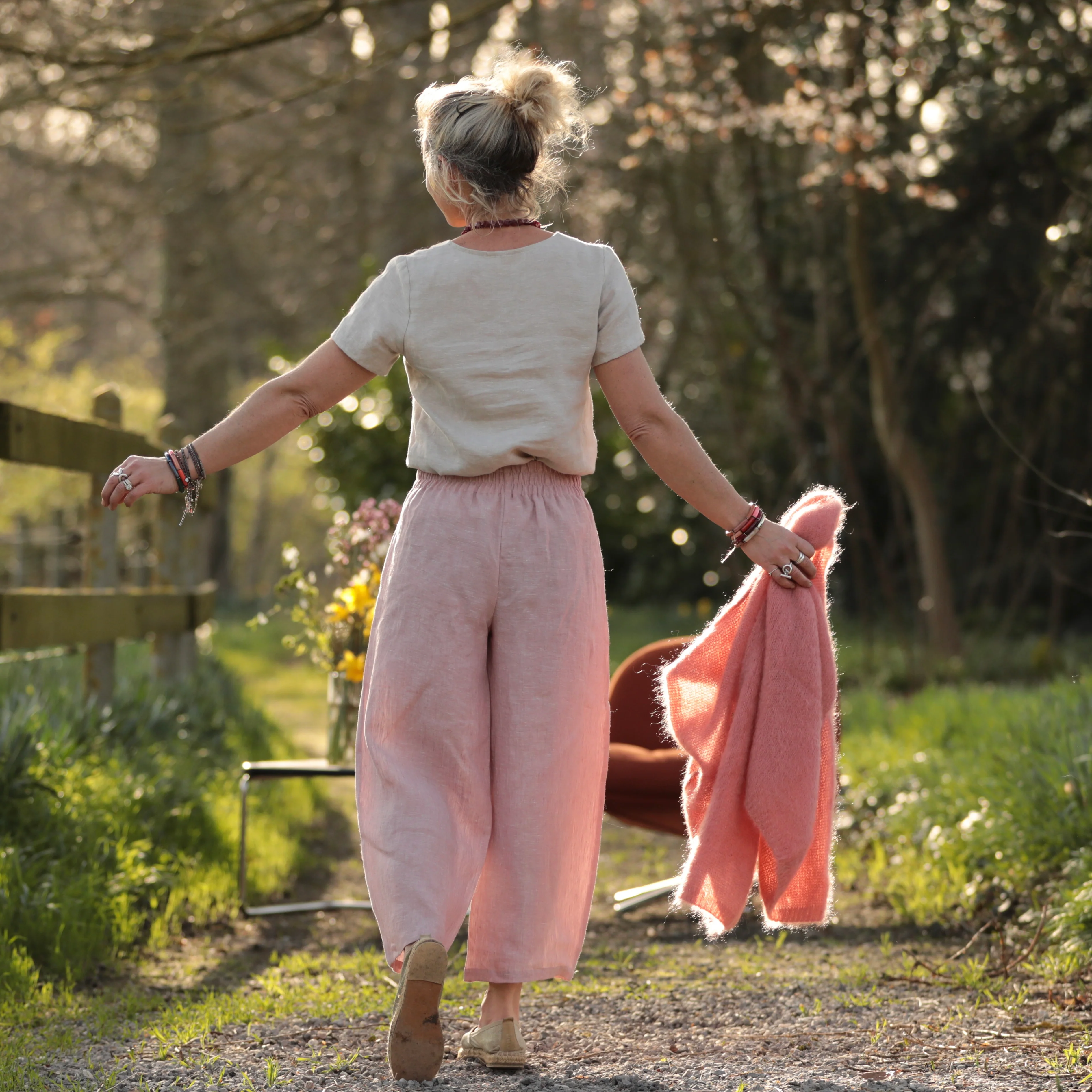 Pantalon Briac - lin rose poudré chiné - Image 4