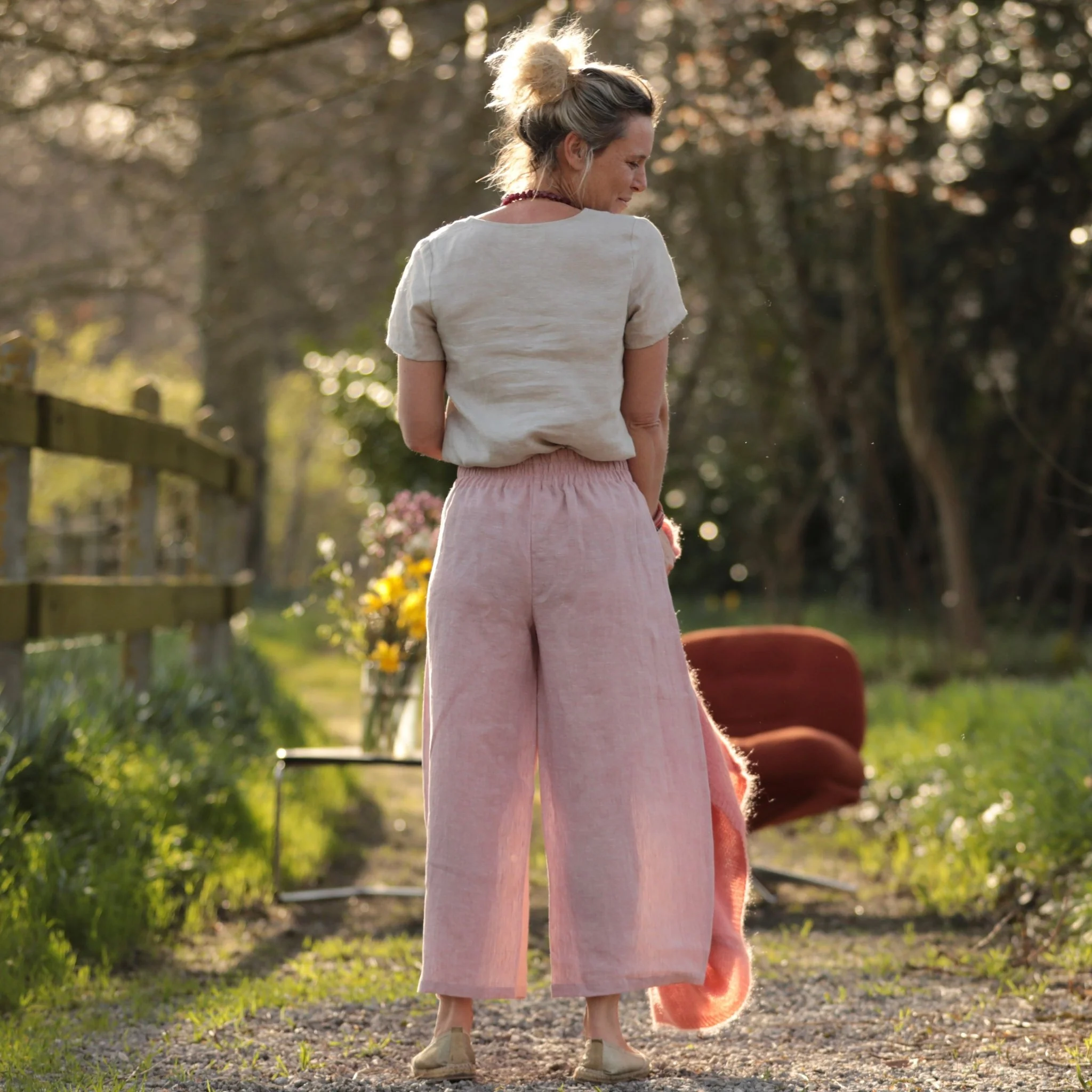 Pantalon Briac - lin rose poudré chiné - Image 7