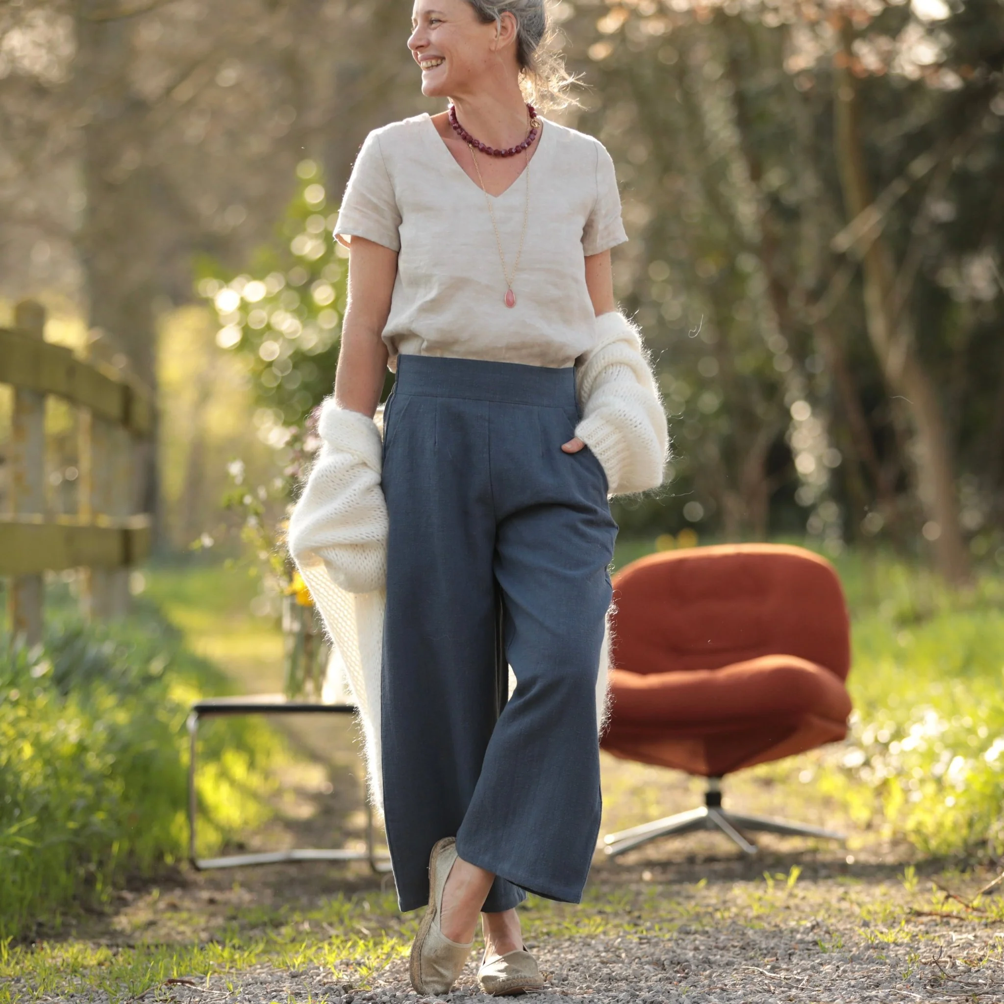 Pantalon Briac - lin stone wash Brume d’Azur - Image 12