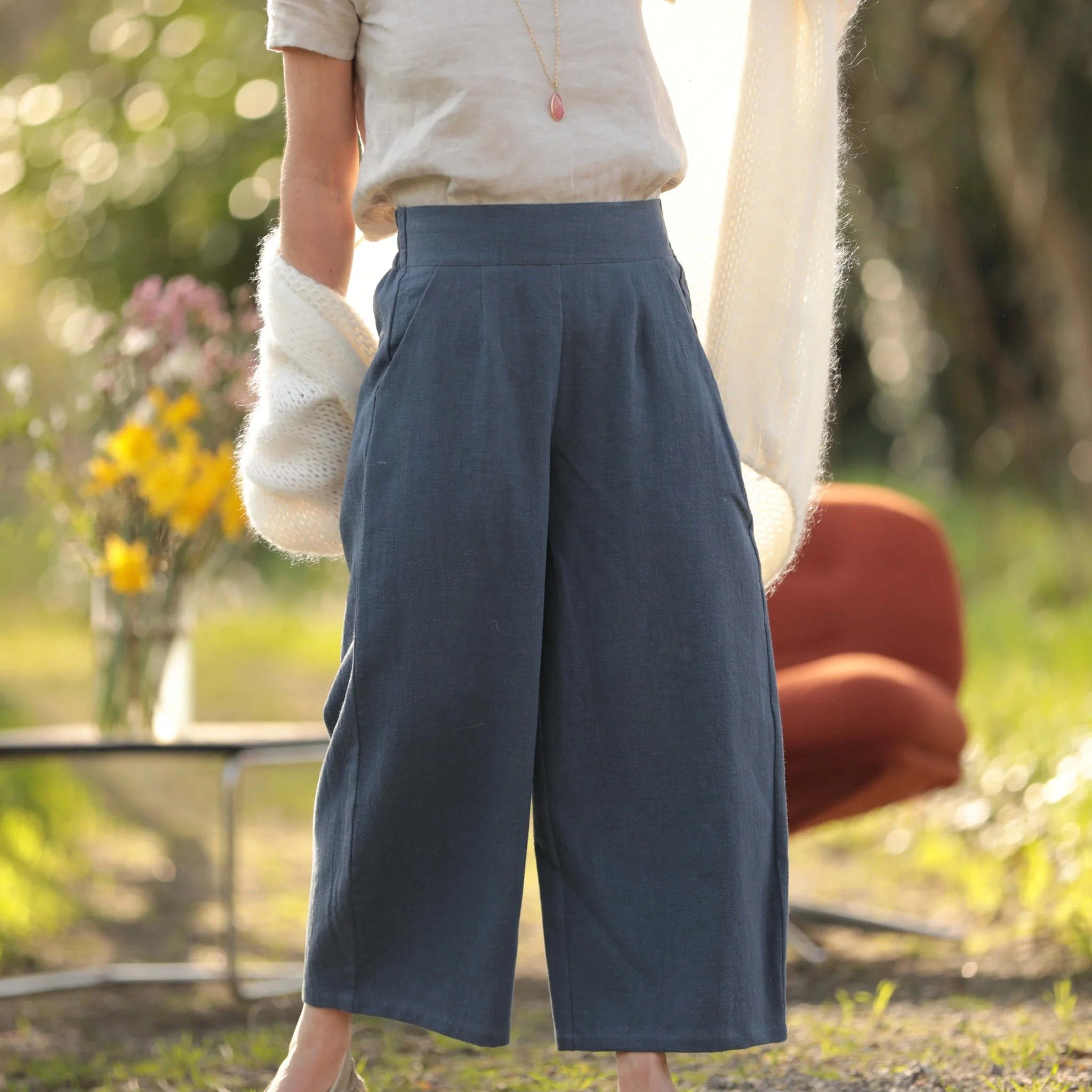 Pantalon Briac - lin stone wash Brume d’Azur - Image 16