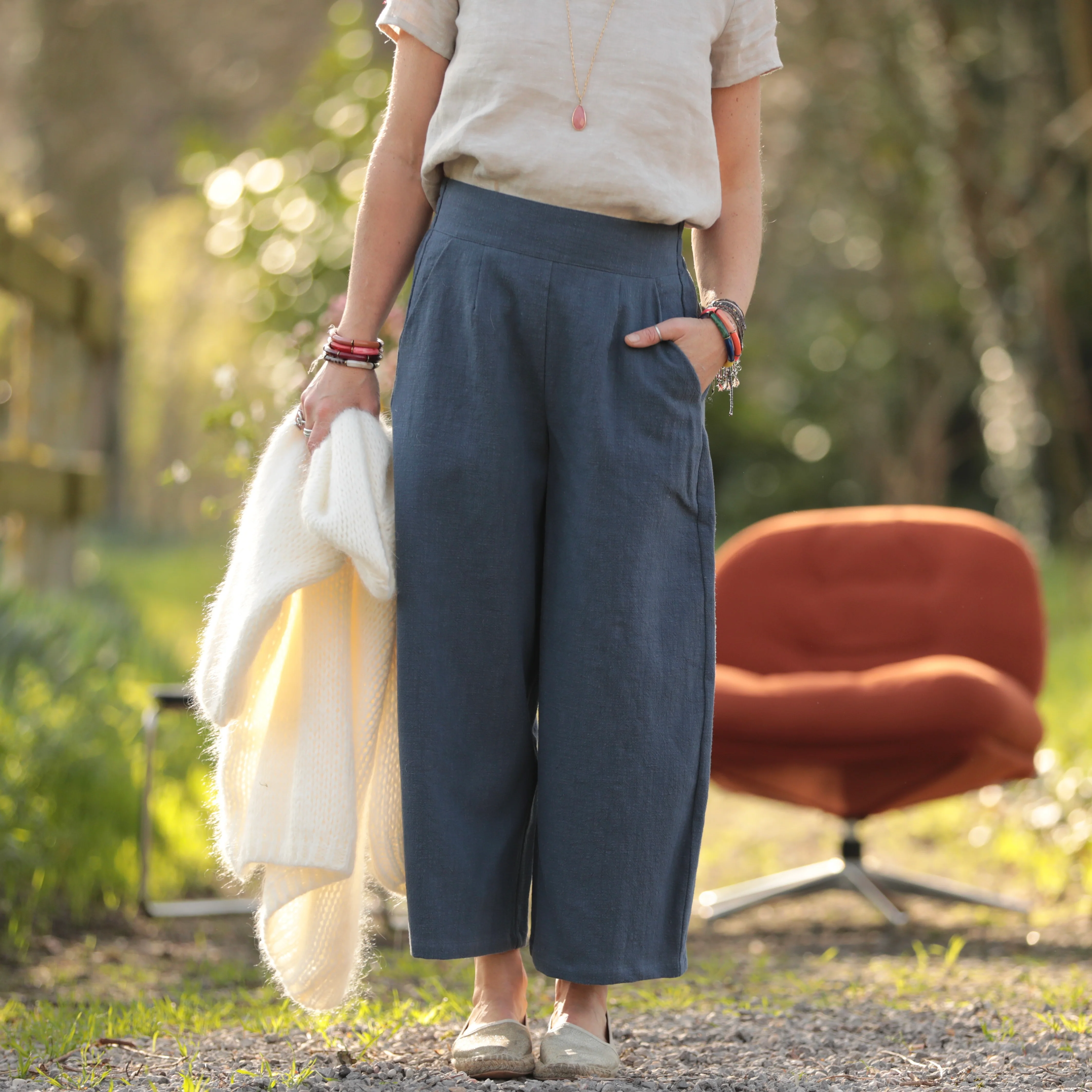 Pantalon Briac - lin stone wash Brume d’Azur - Image 17