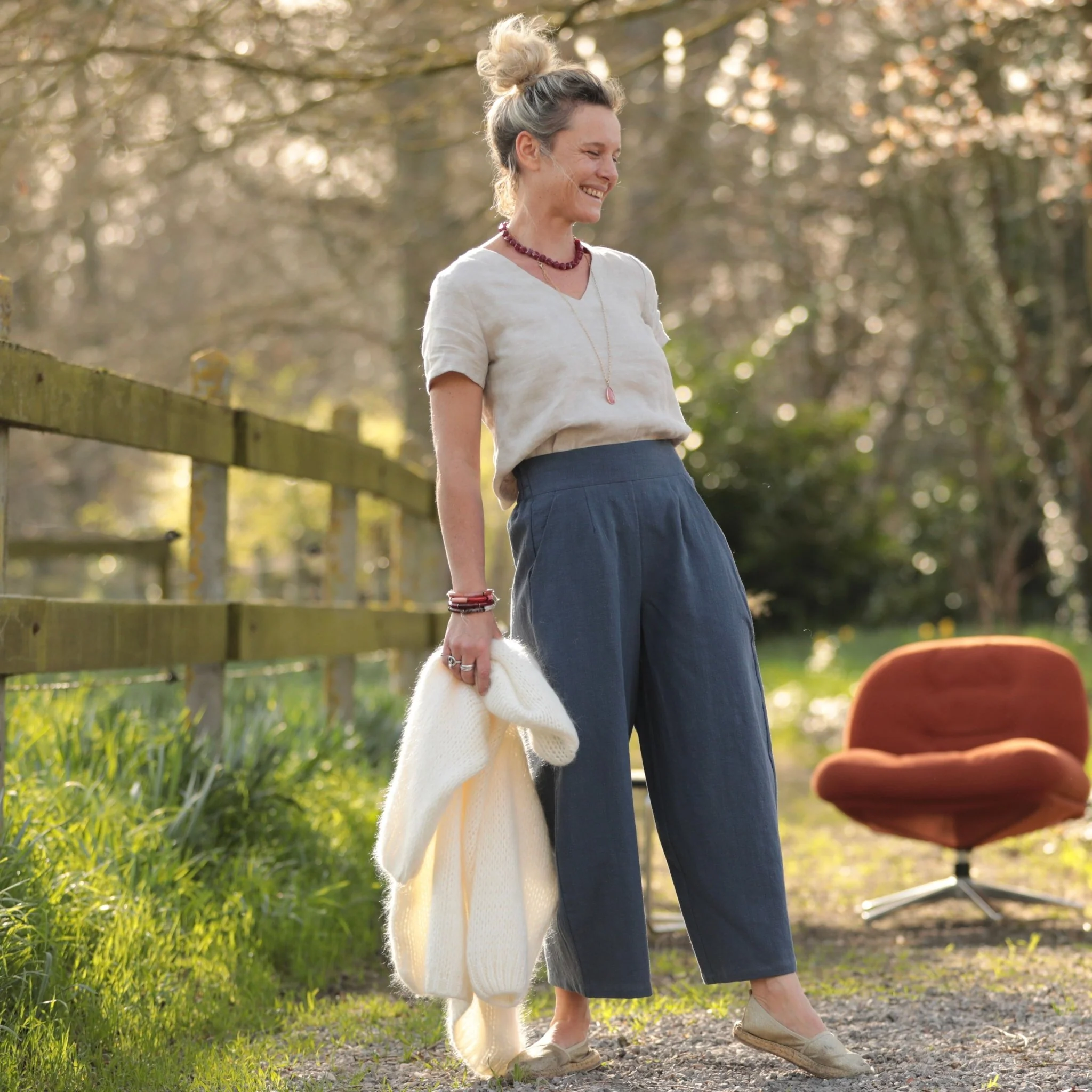 Pantalon Briac - lin stone wash Brume d’Azur - Image 19