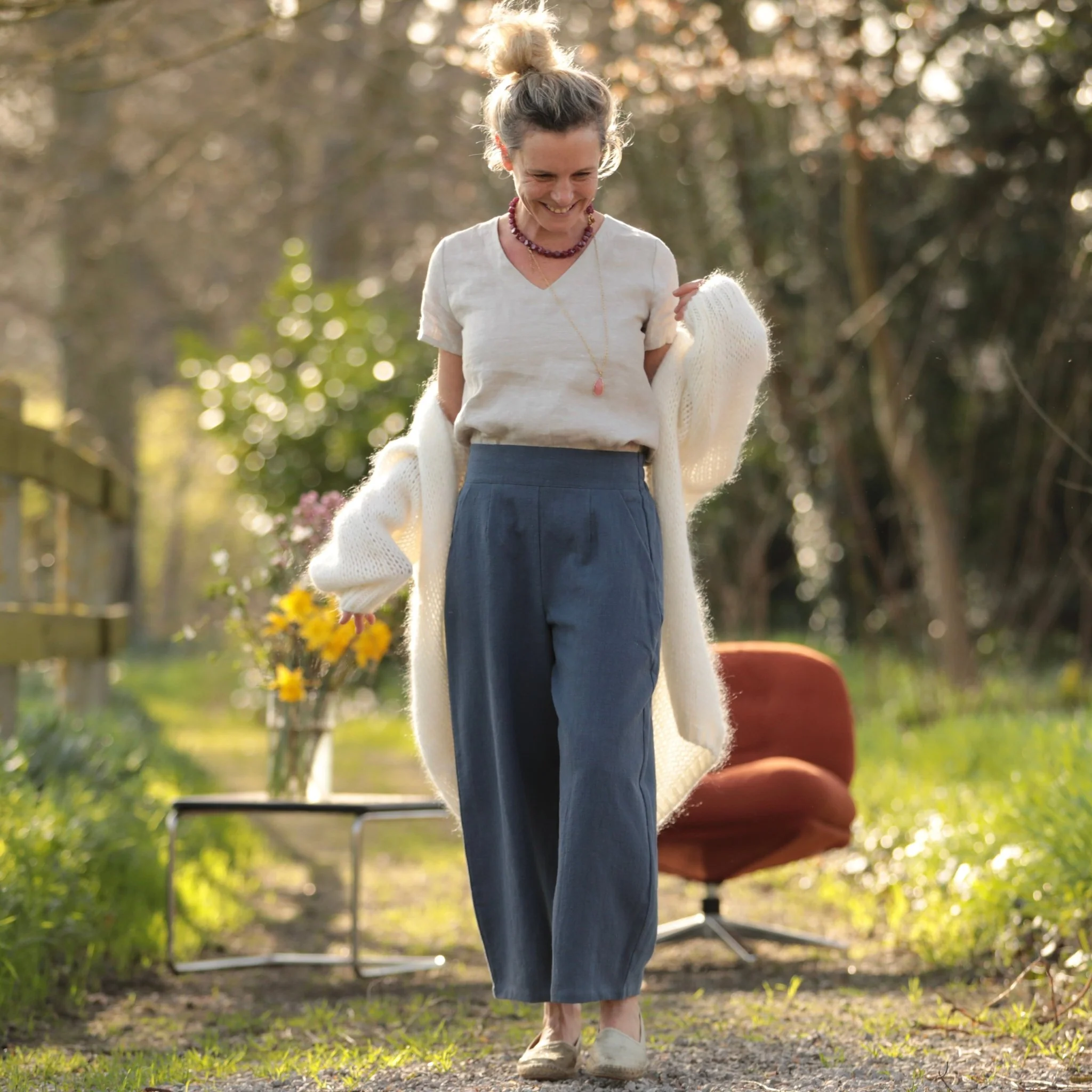 Pantalon Briac - lin stone wash Brume d’Azur - Image 6