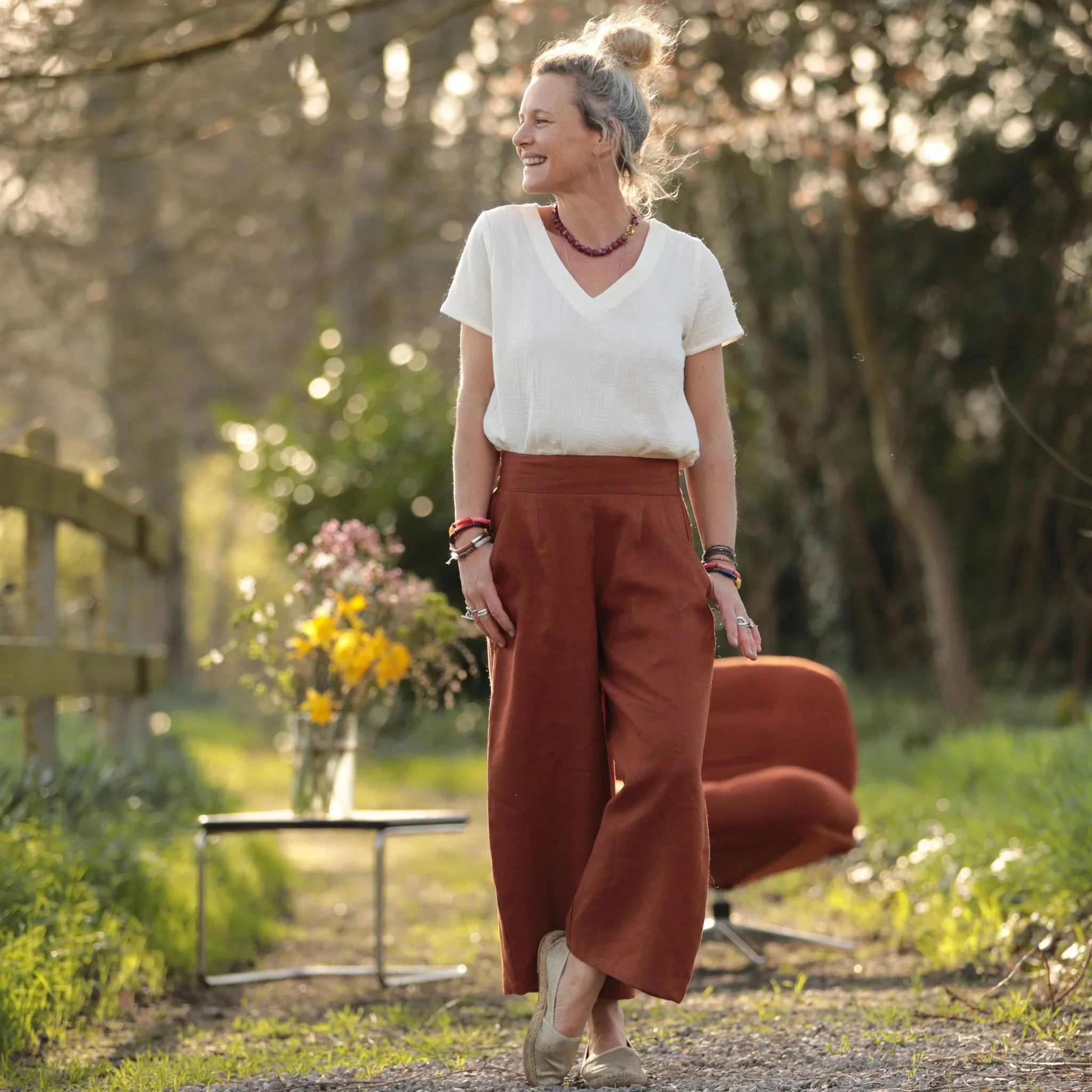 Pantalon Briac - lin terracotta - Image 5