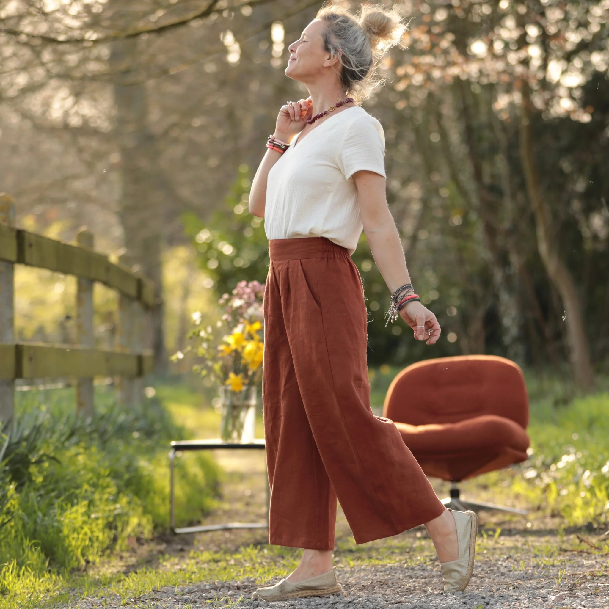 Pantalon Briac - lin terracotta - Image 7