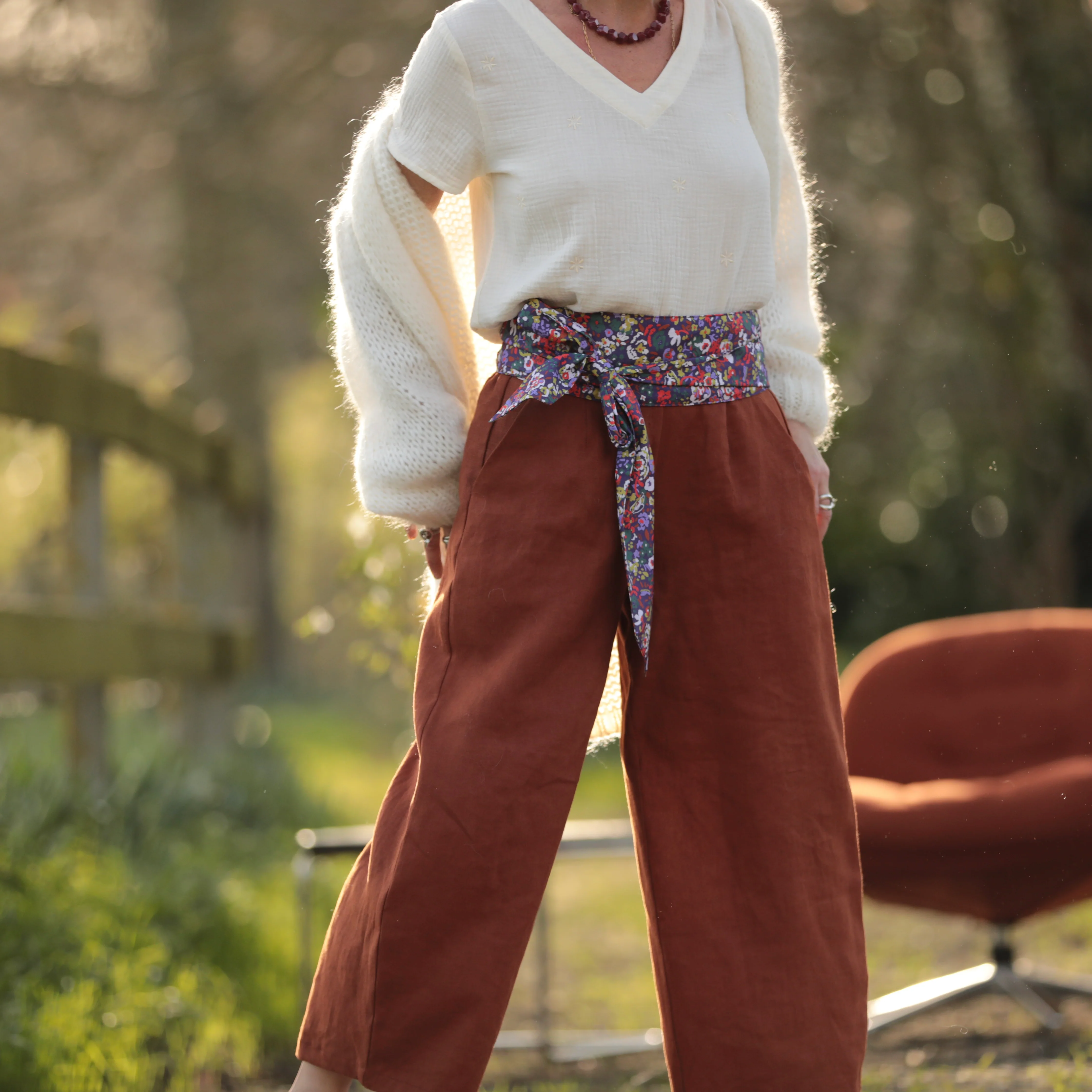 Pantalon Briac - lin terracotta - Image 8