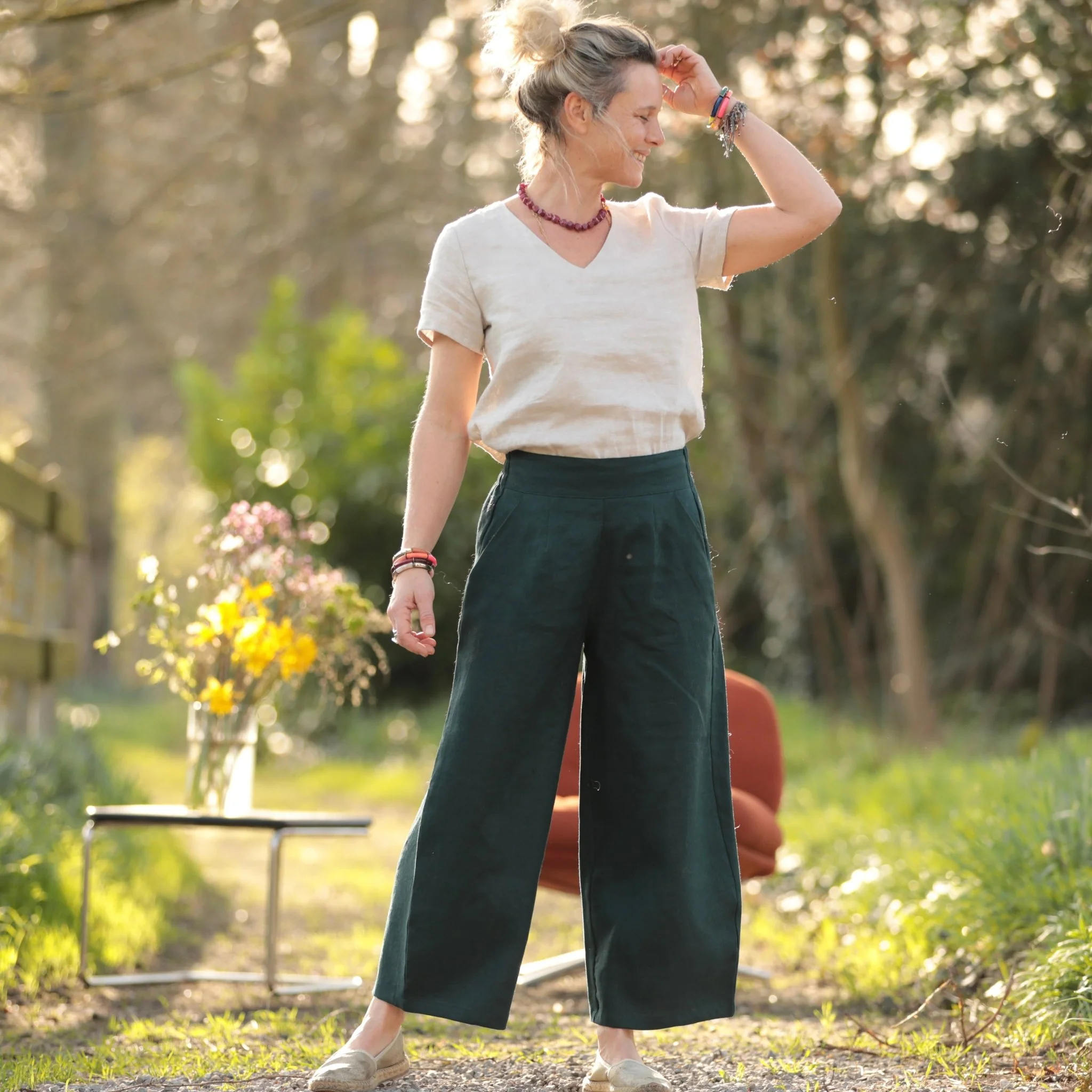 Pantalon Briac - lin vert anglais - Image 7