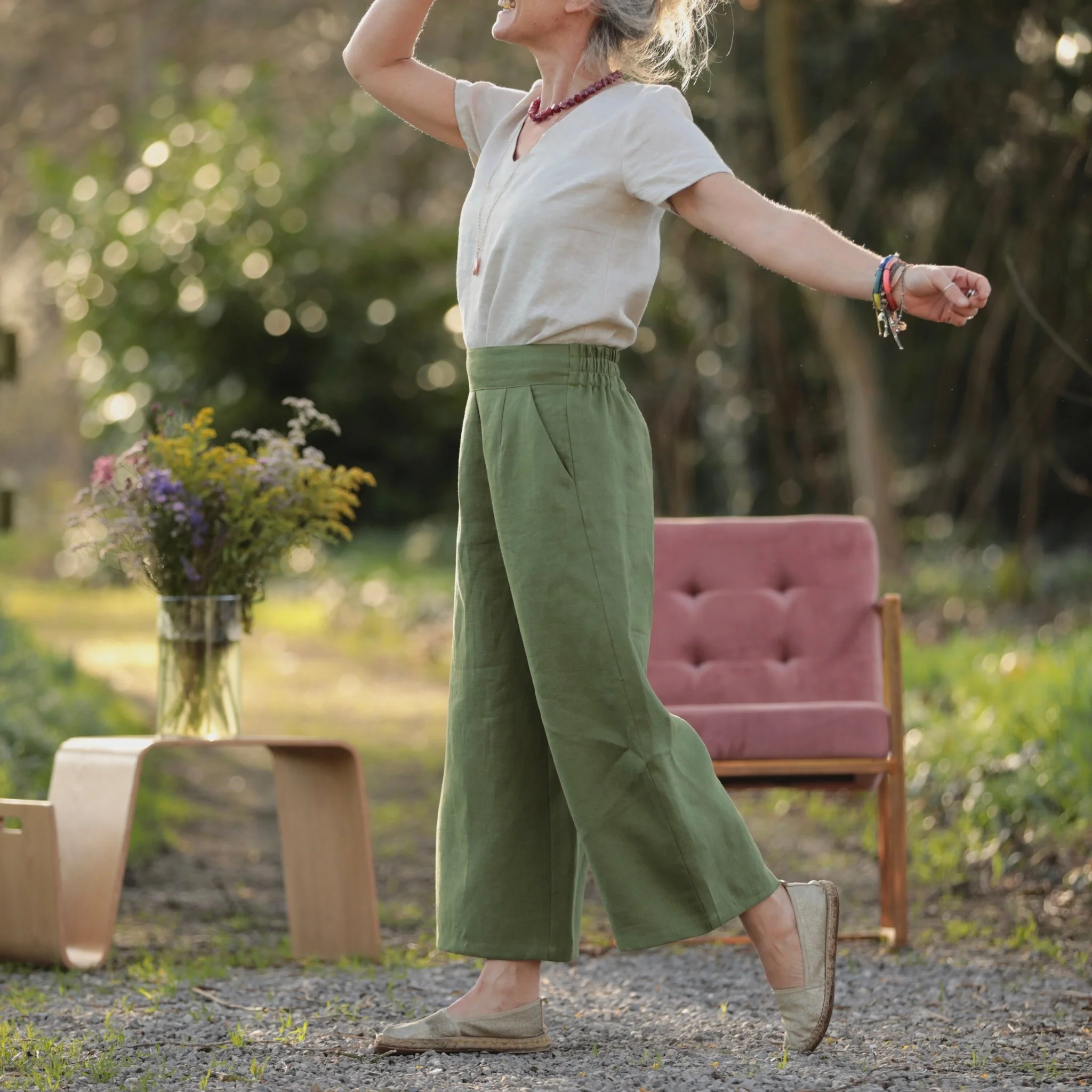 Pantalon Briac - lin vert pomme - Image 10