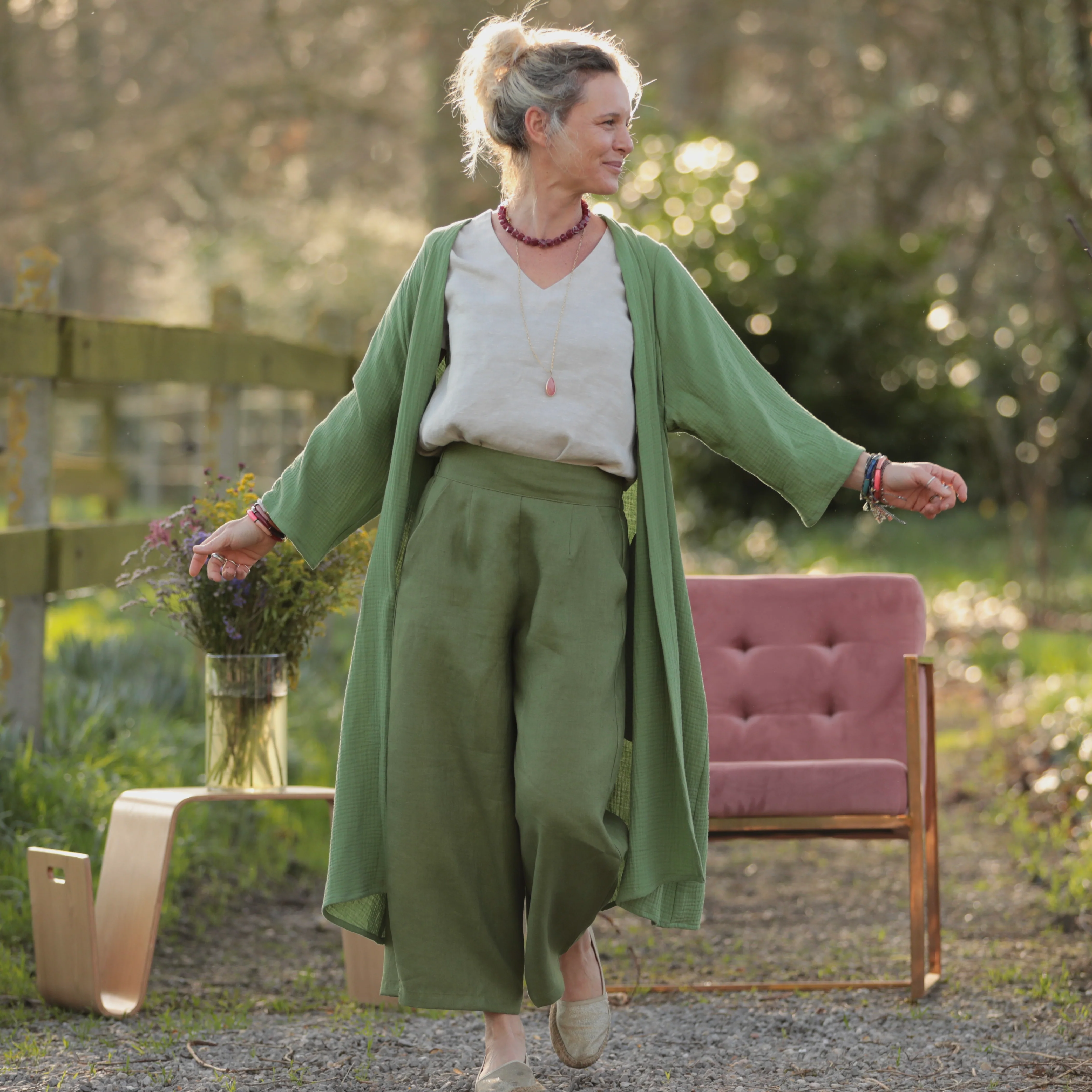 Pantalon Briac - lin vert pomme - Image 11