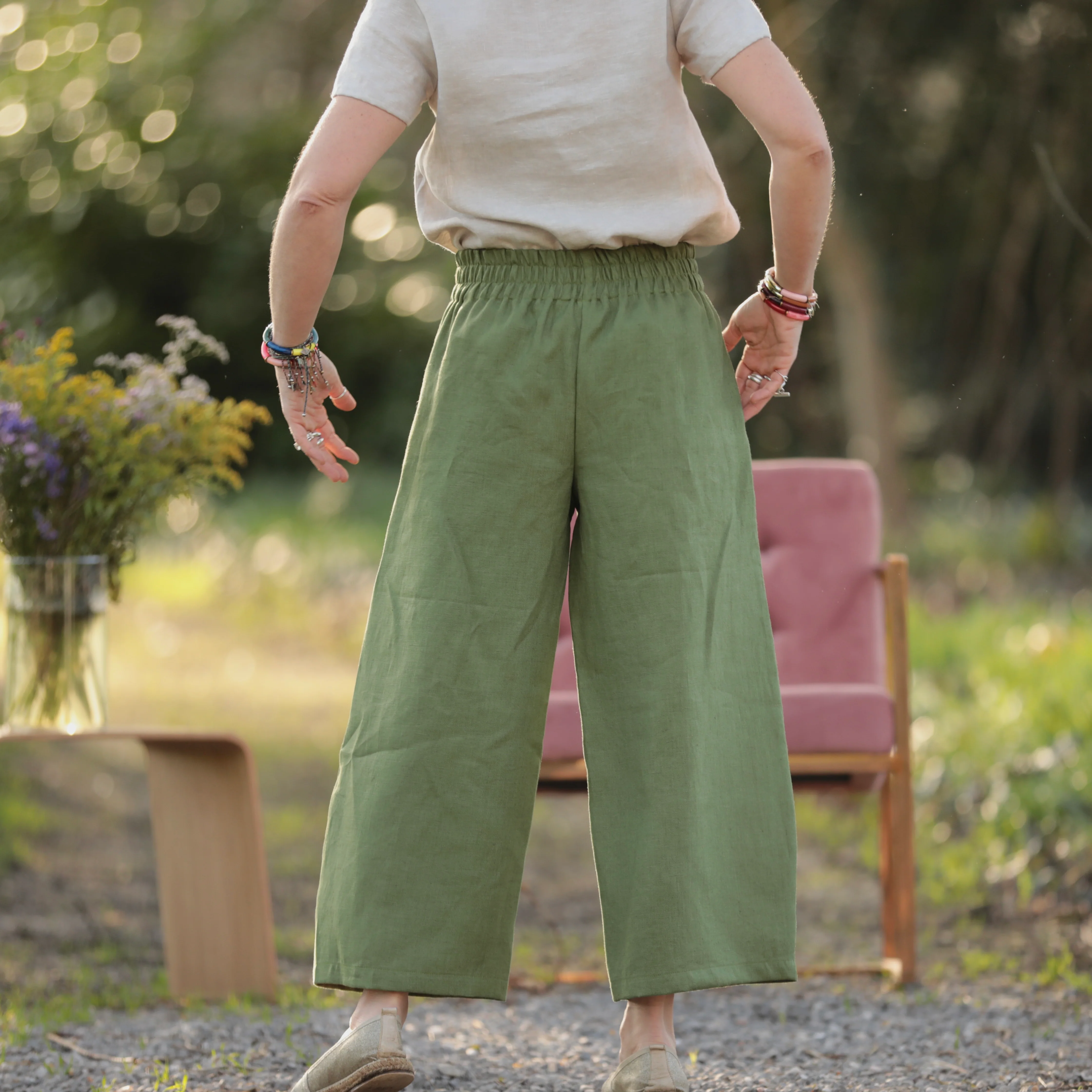 Pantalon Briac - lin vert pomme - Image 12