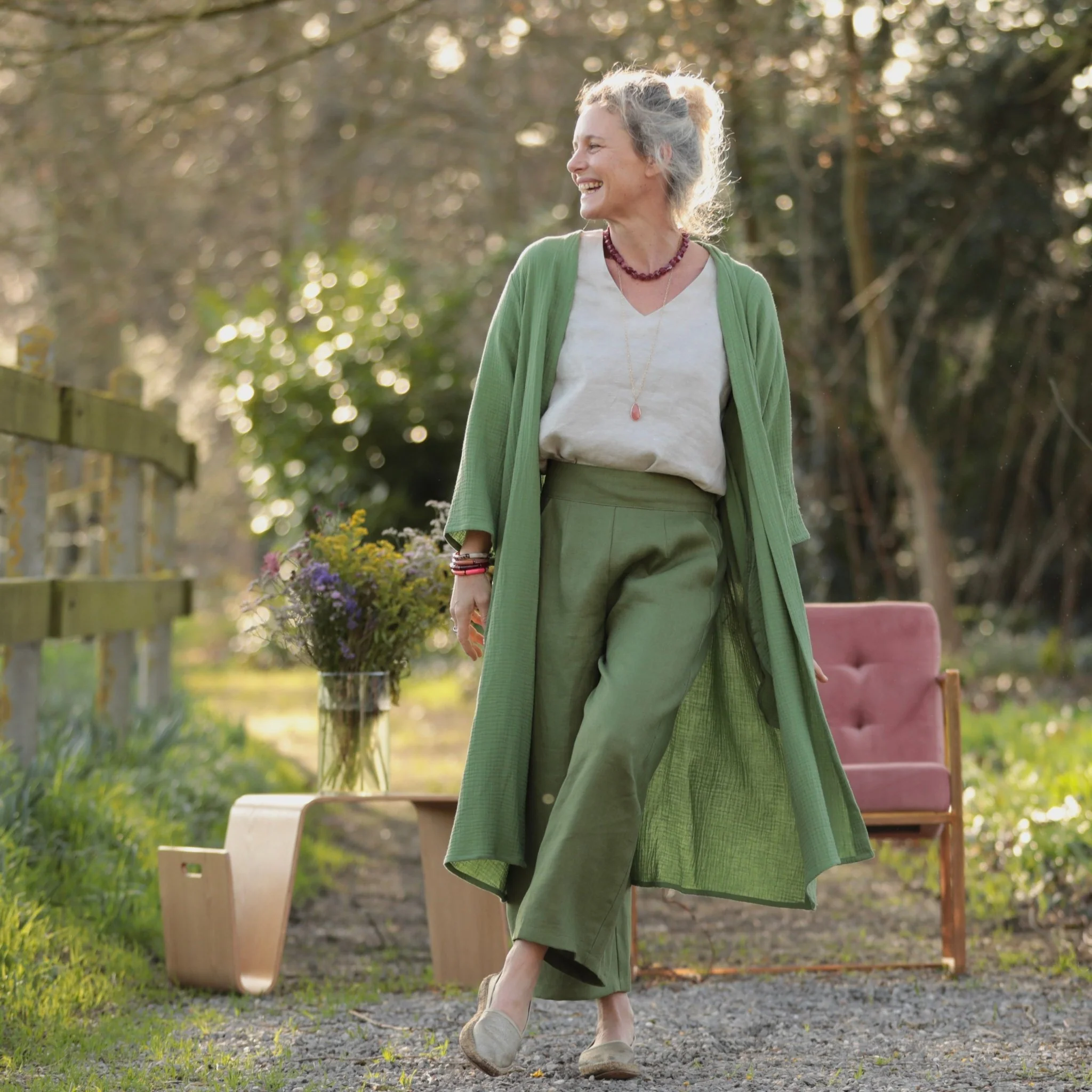 Pantalon Briac - lin vert pomme - Image 3