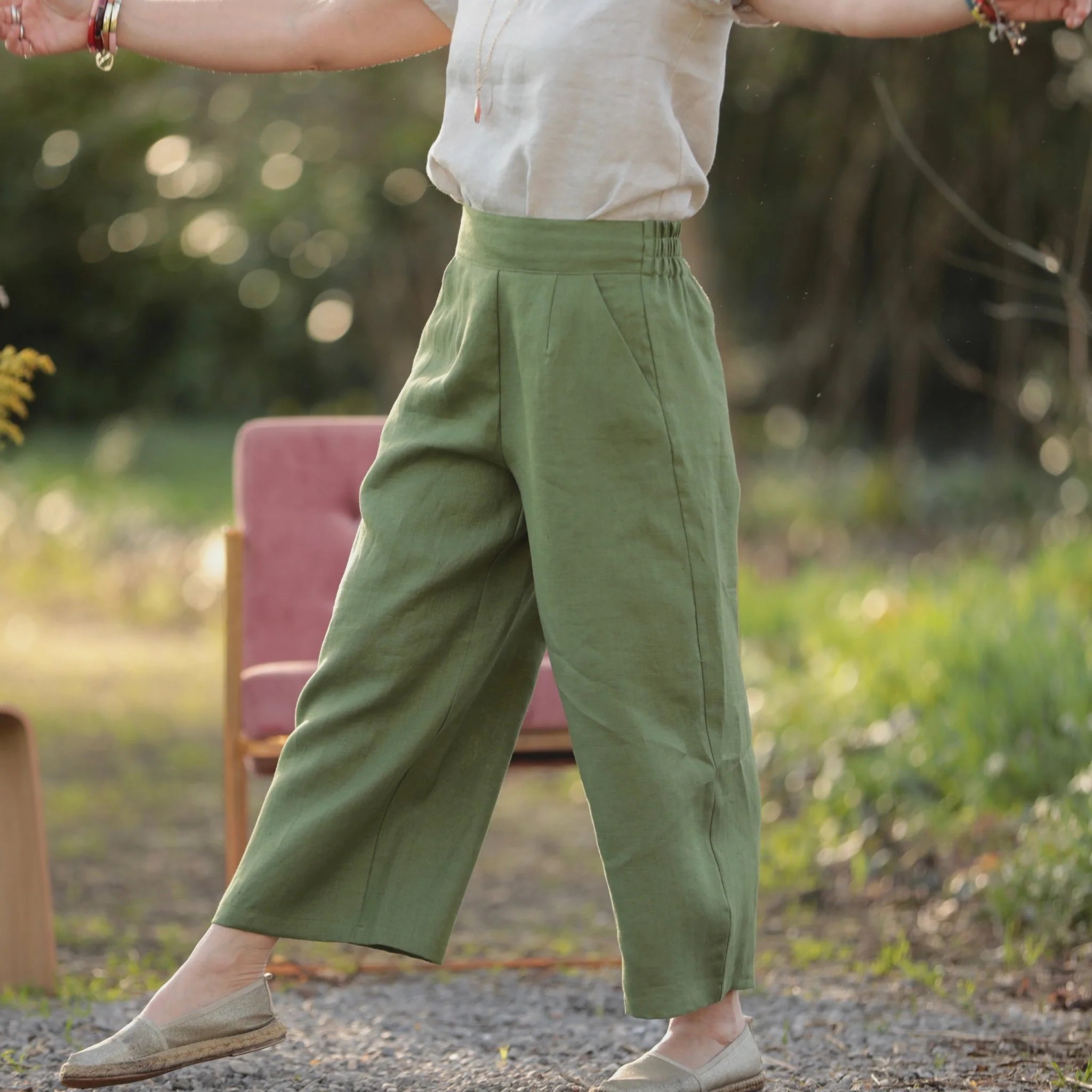 Pantalon Briac - lin vert pomme - Image 5